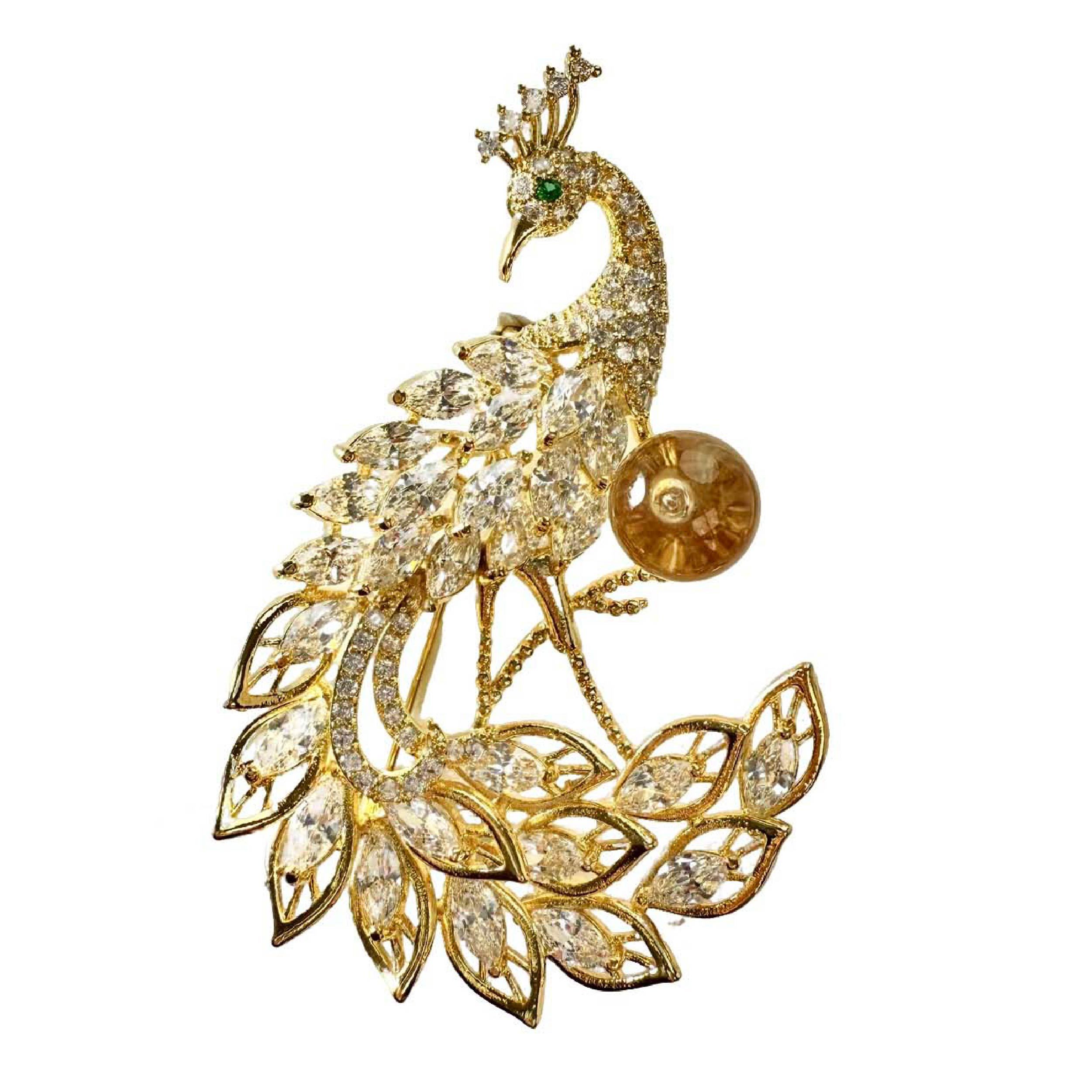 Shinecrys- citrine brooch