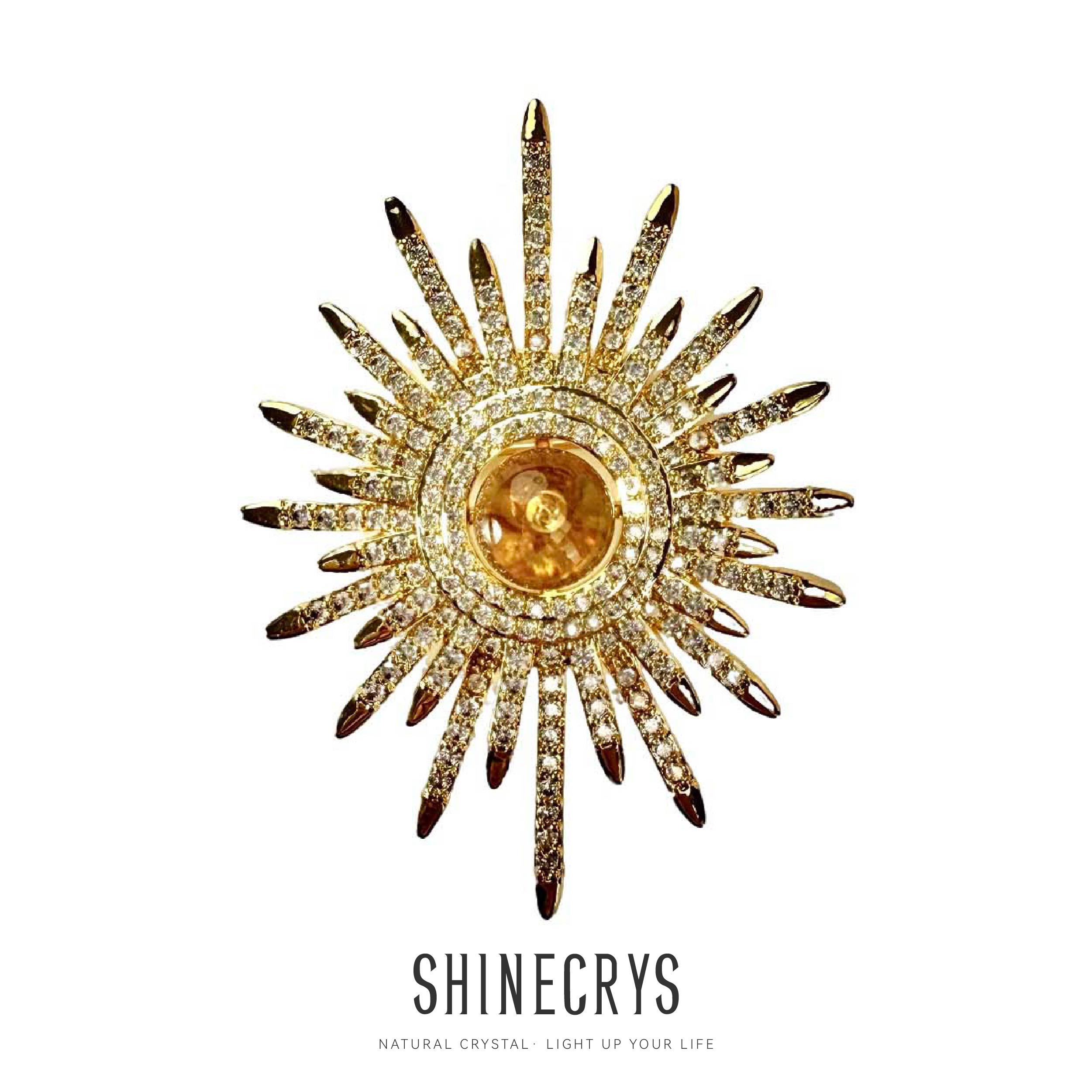 Shinecrys- citrine brooch