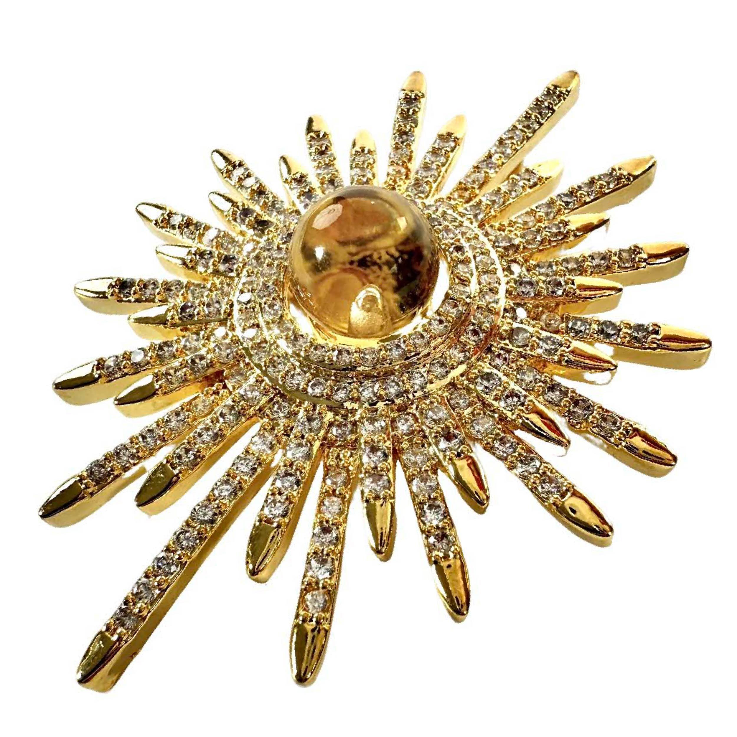 Shinecrys- citrine brooch