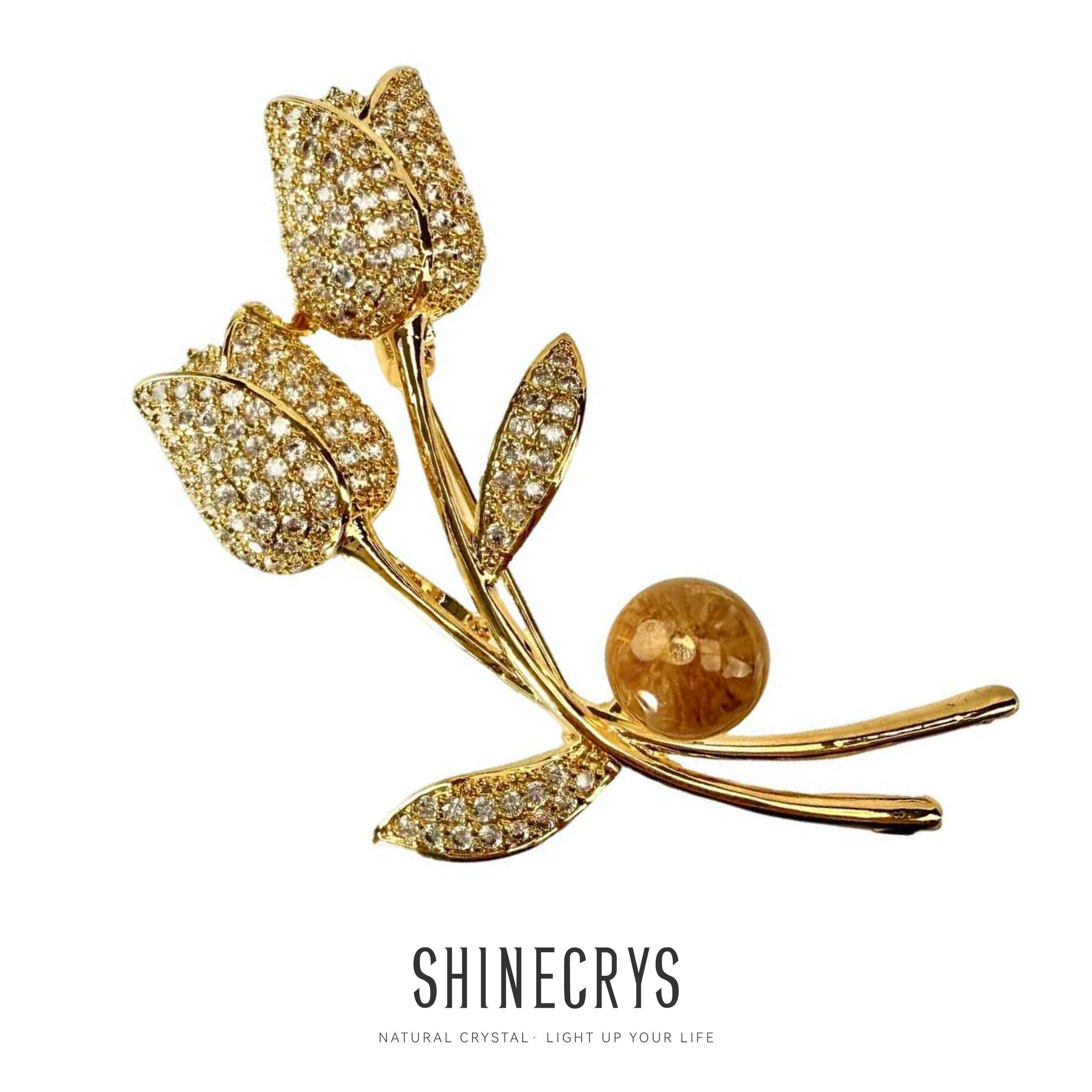 Shinecrys- citrine brooch