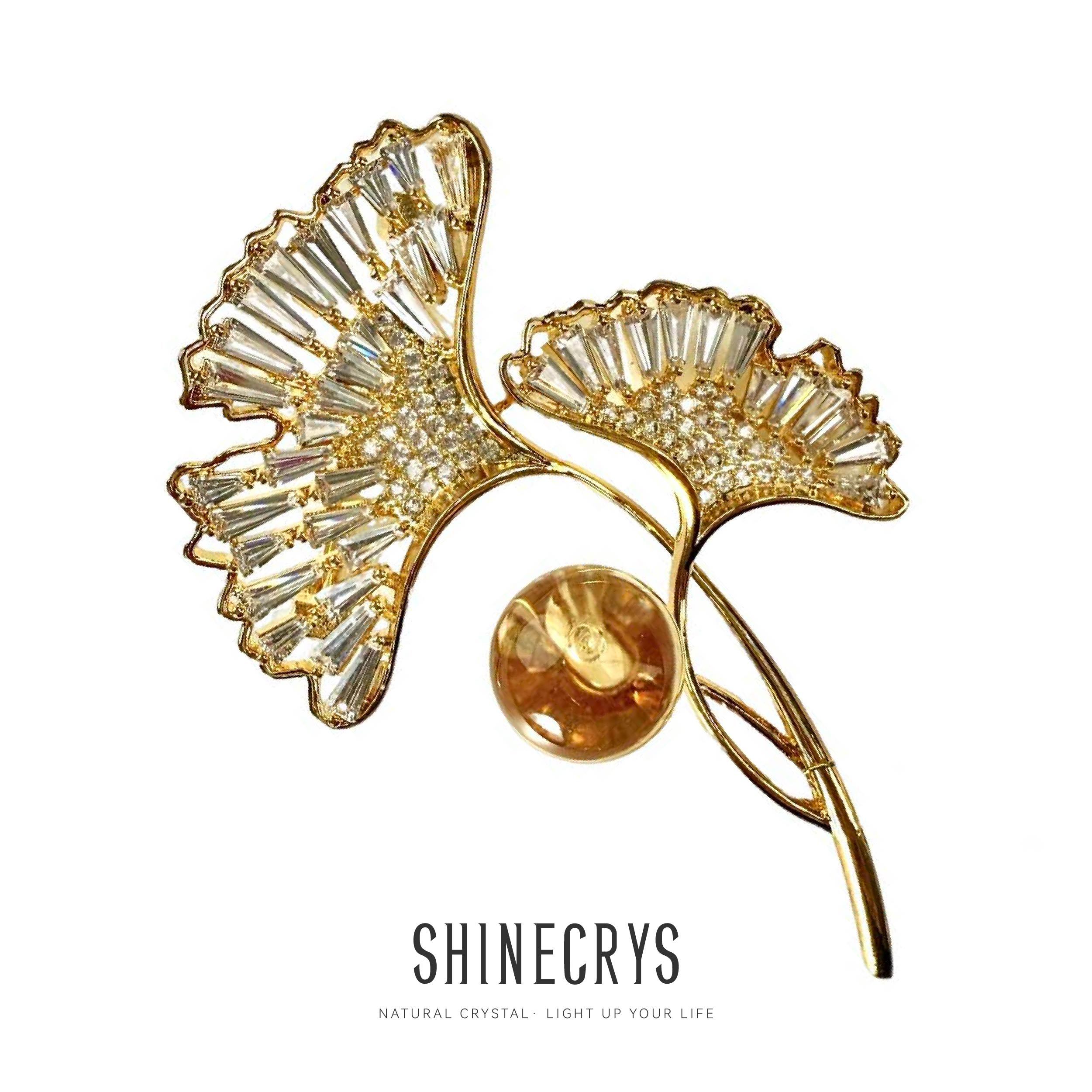 Shinecrys- citrine brooch