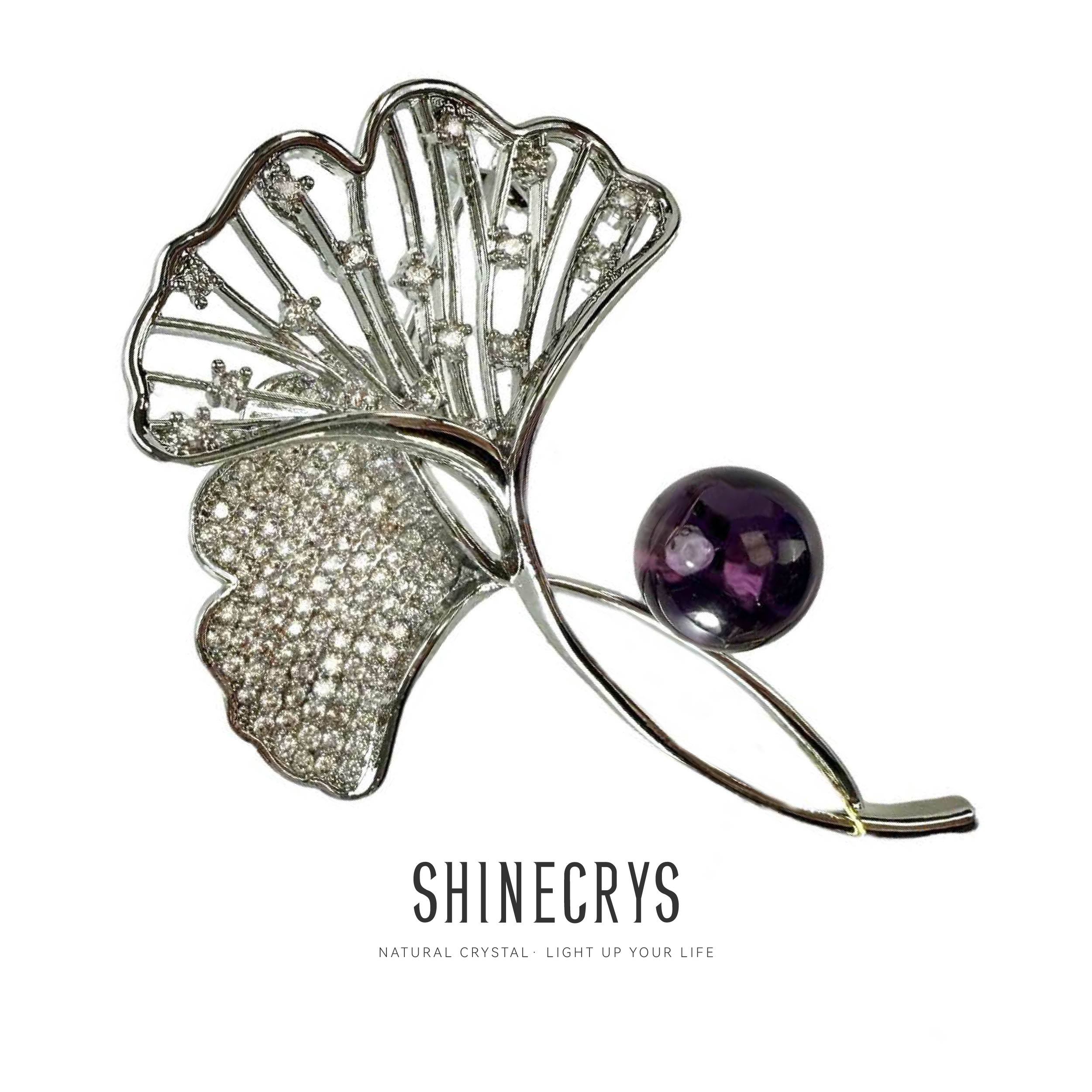 Shinecrys- amethyst brooch