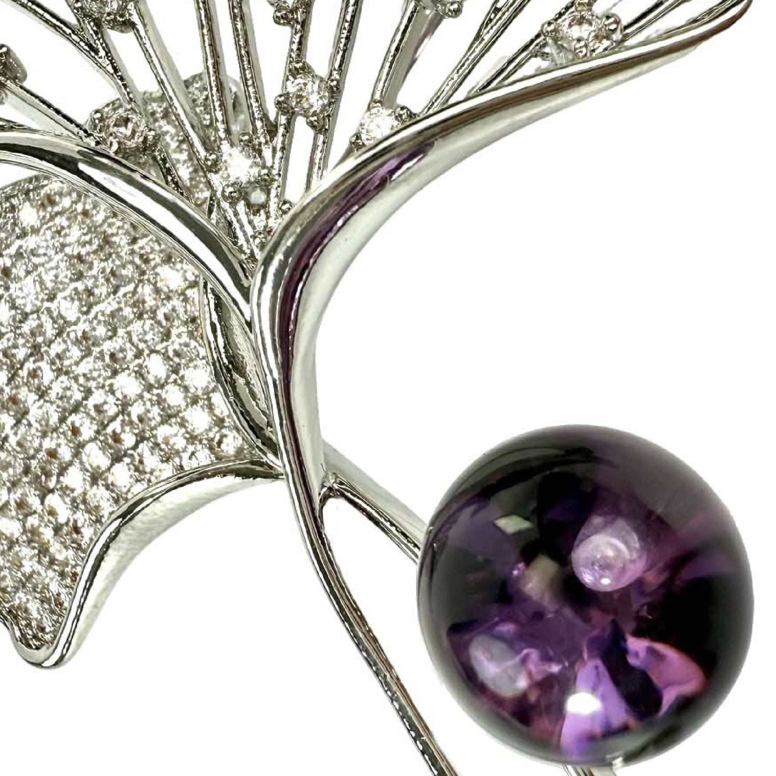 Shinecrys- amethyst brooch