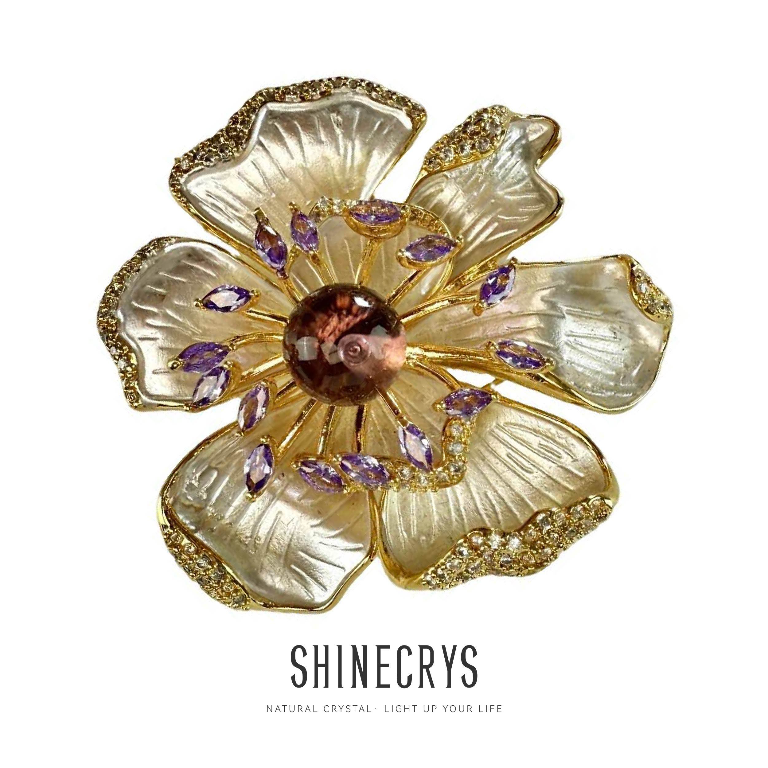 Shinecrys- citrine brooch