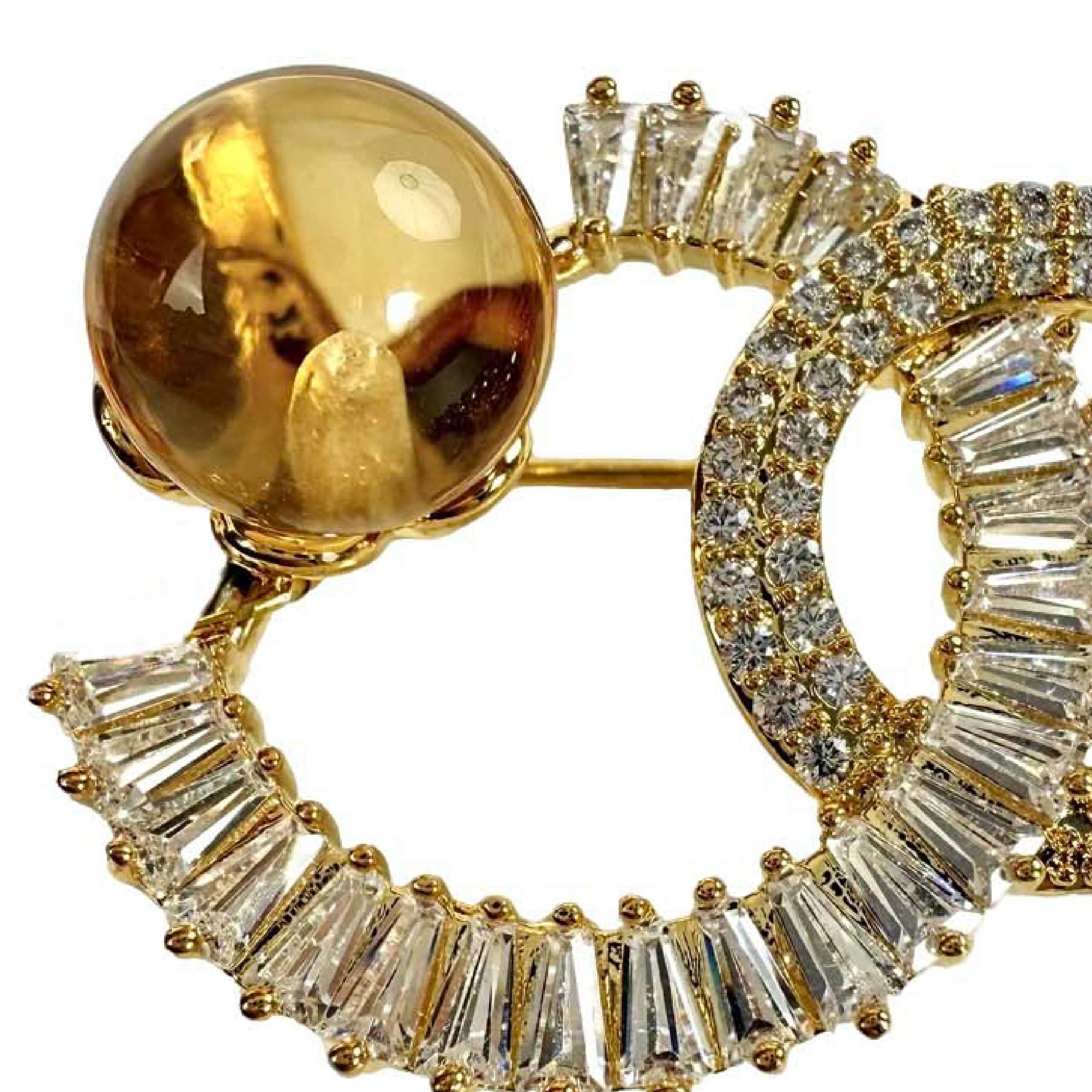 Shinecrys- citrine brooch