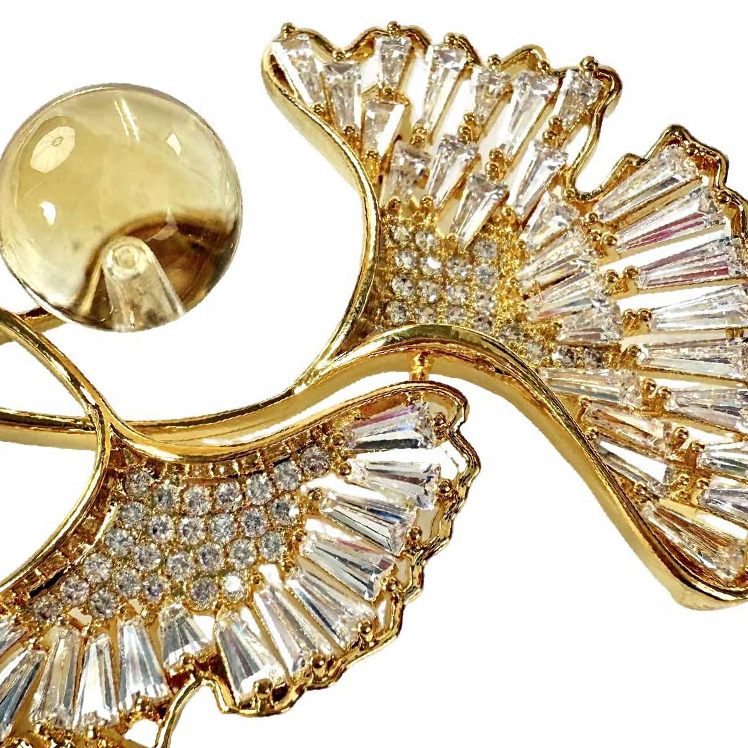 Shinecrys- citrine brooch