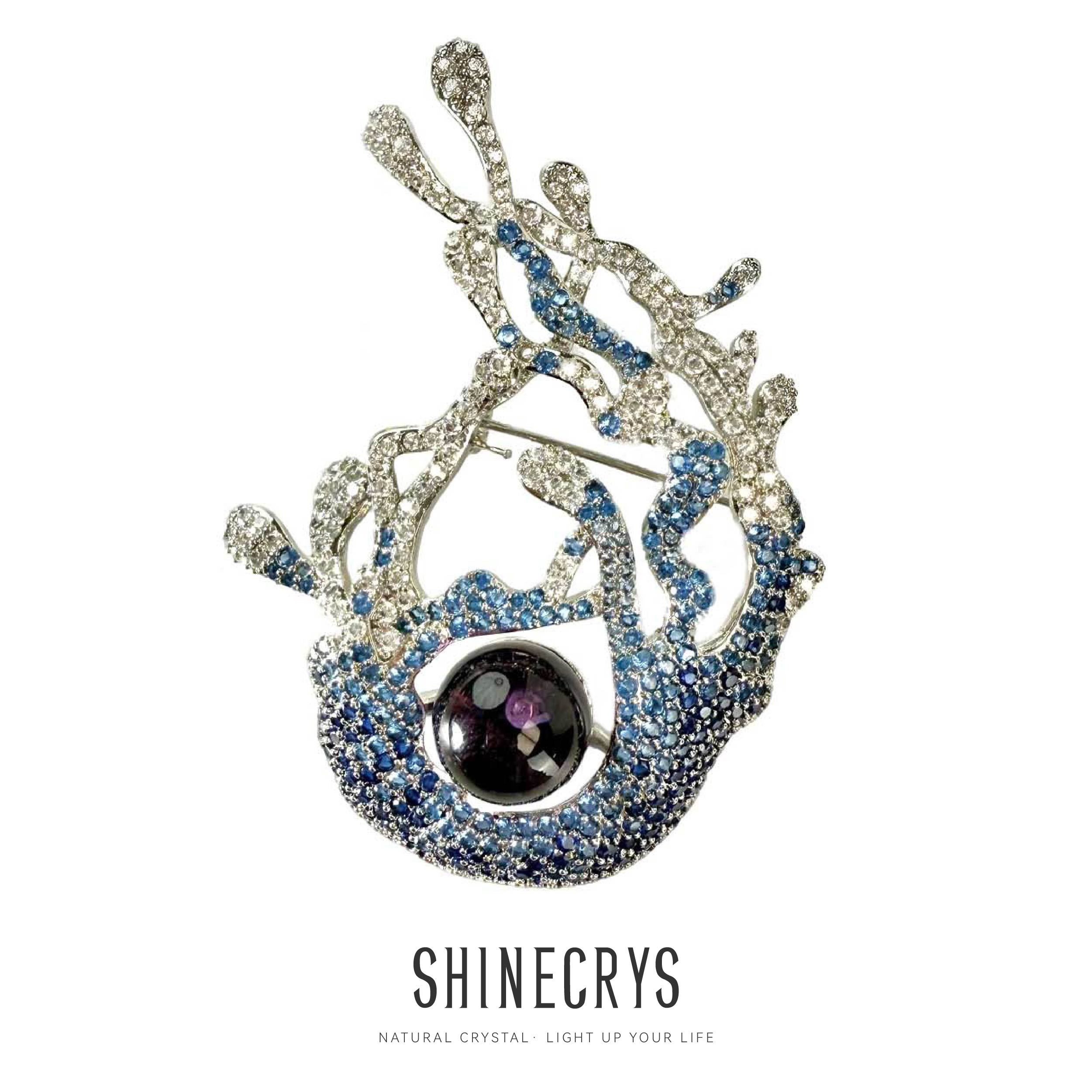 Shinecrys- amethyst brooch