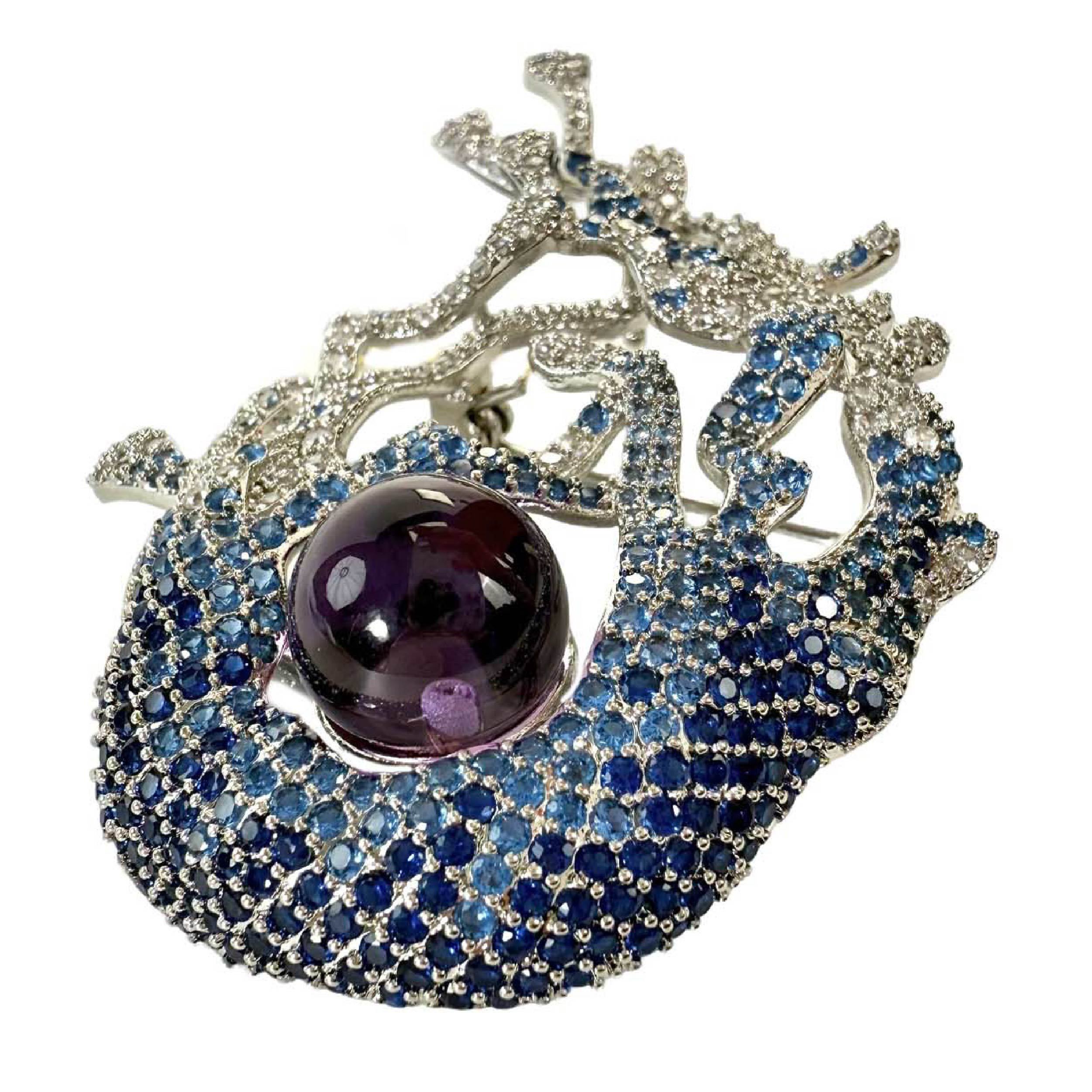 Shinecrys- amethyst brooch