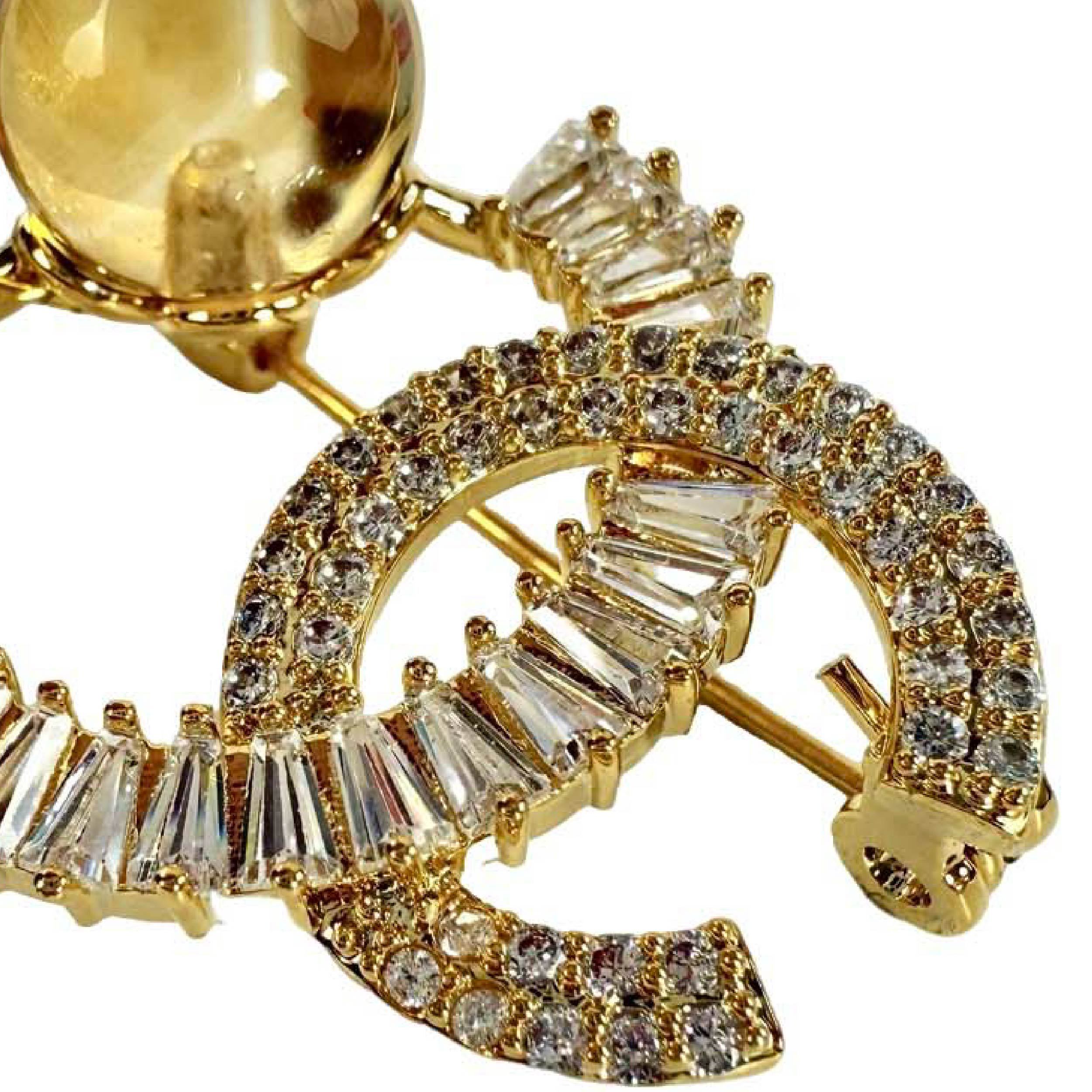 Shinecrys- citrine brooch