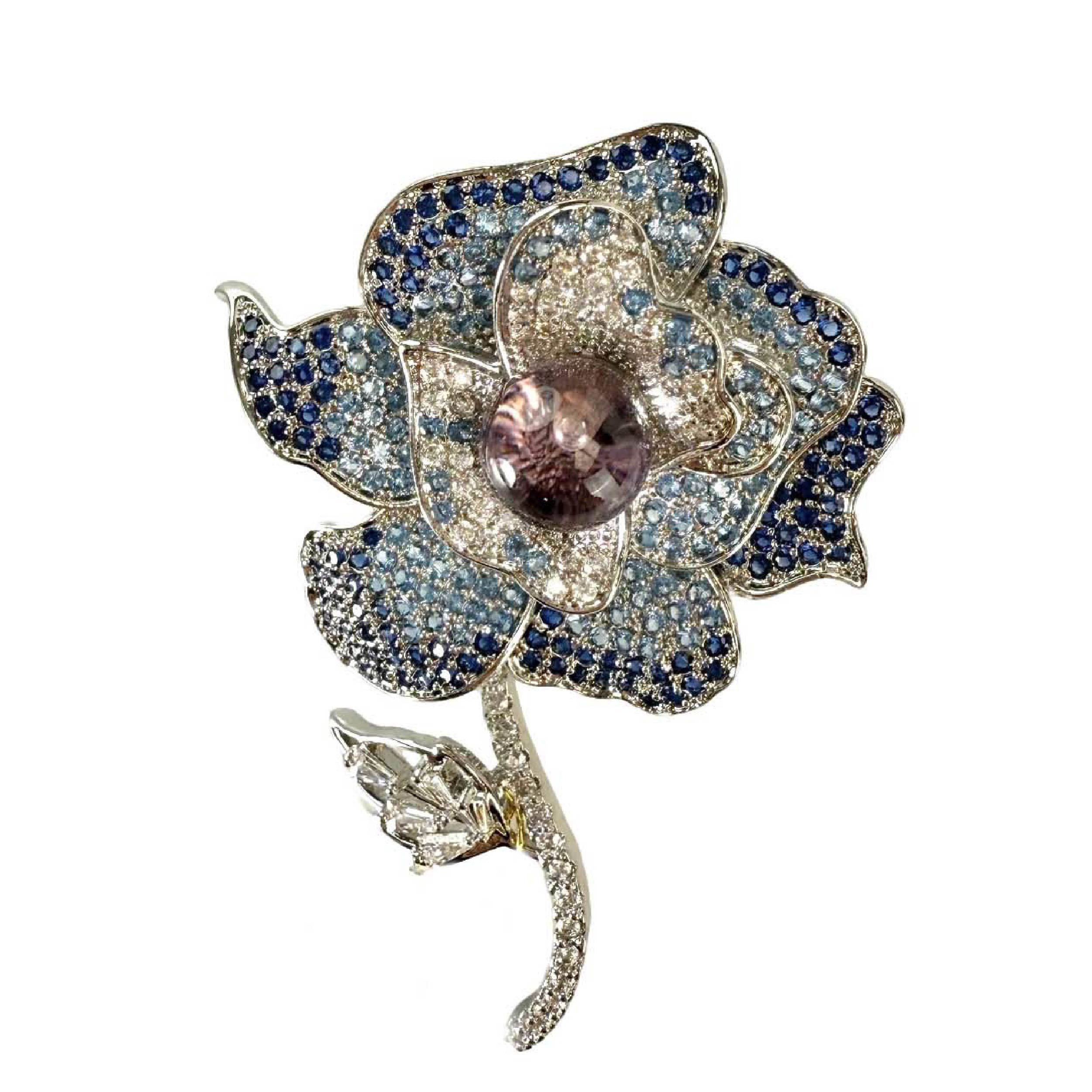 Shinecrys- amethyst brooch