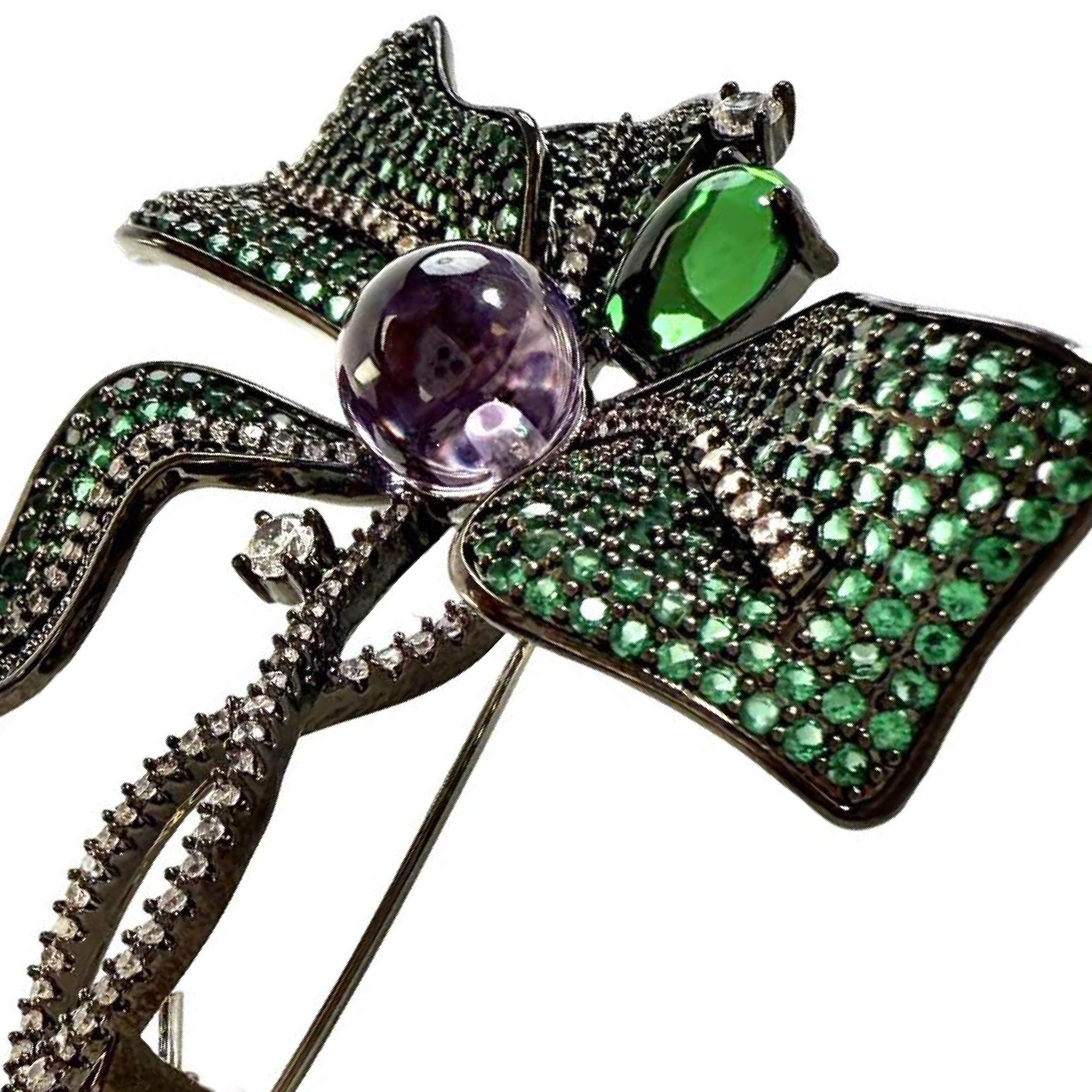 Shinecrys- amethyst brooch