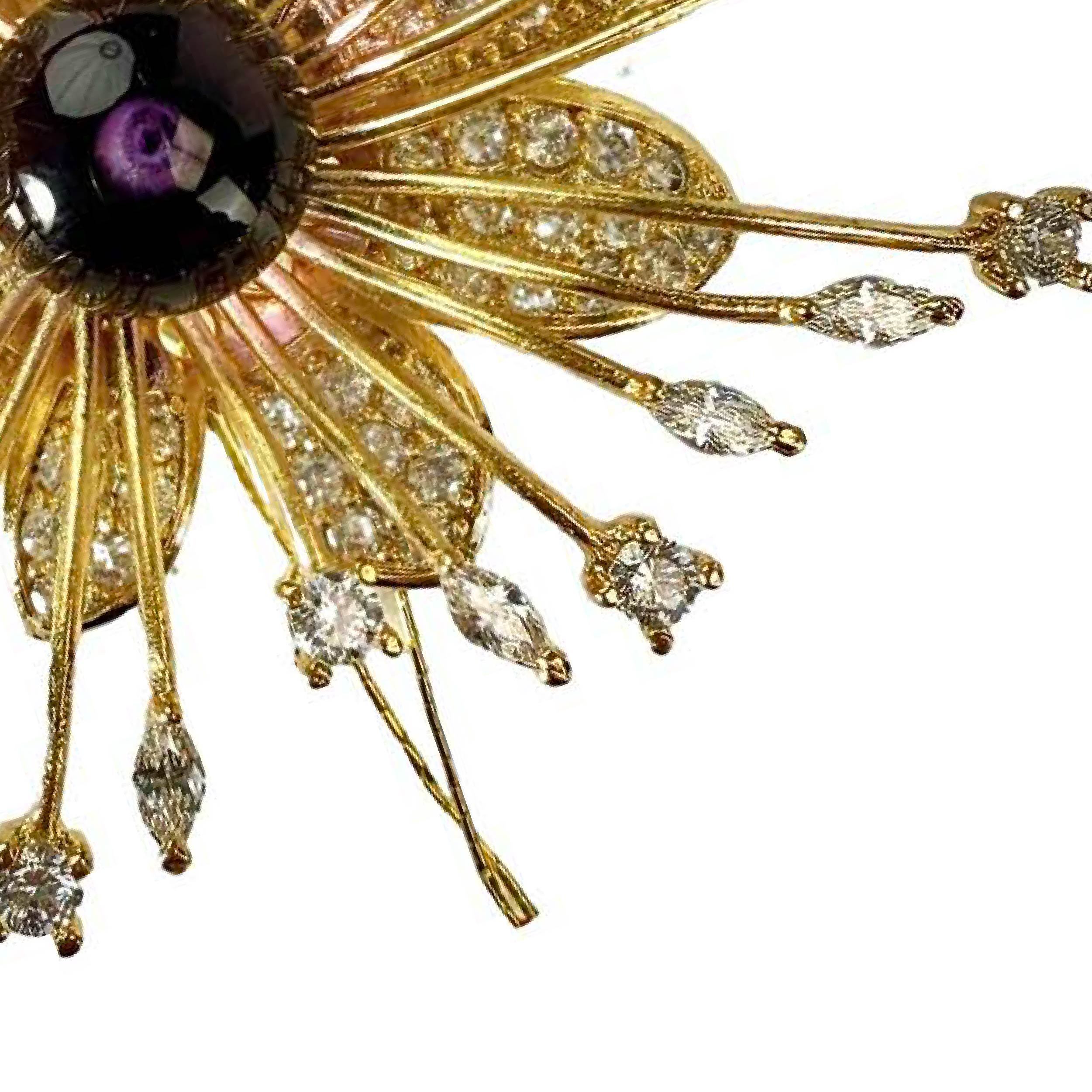 Shinecrys- amethyst brooch