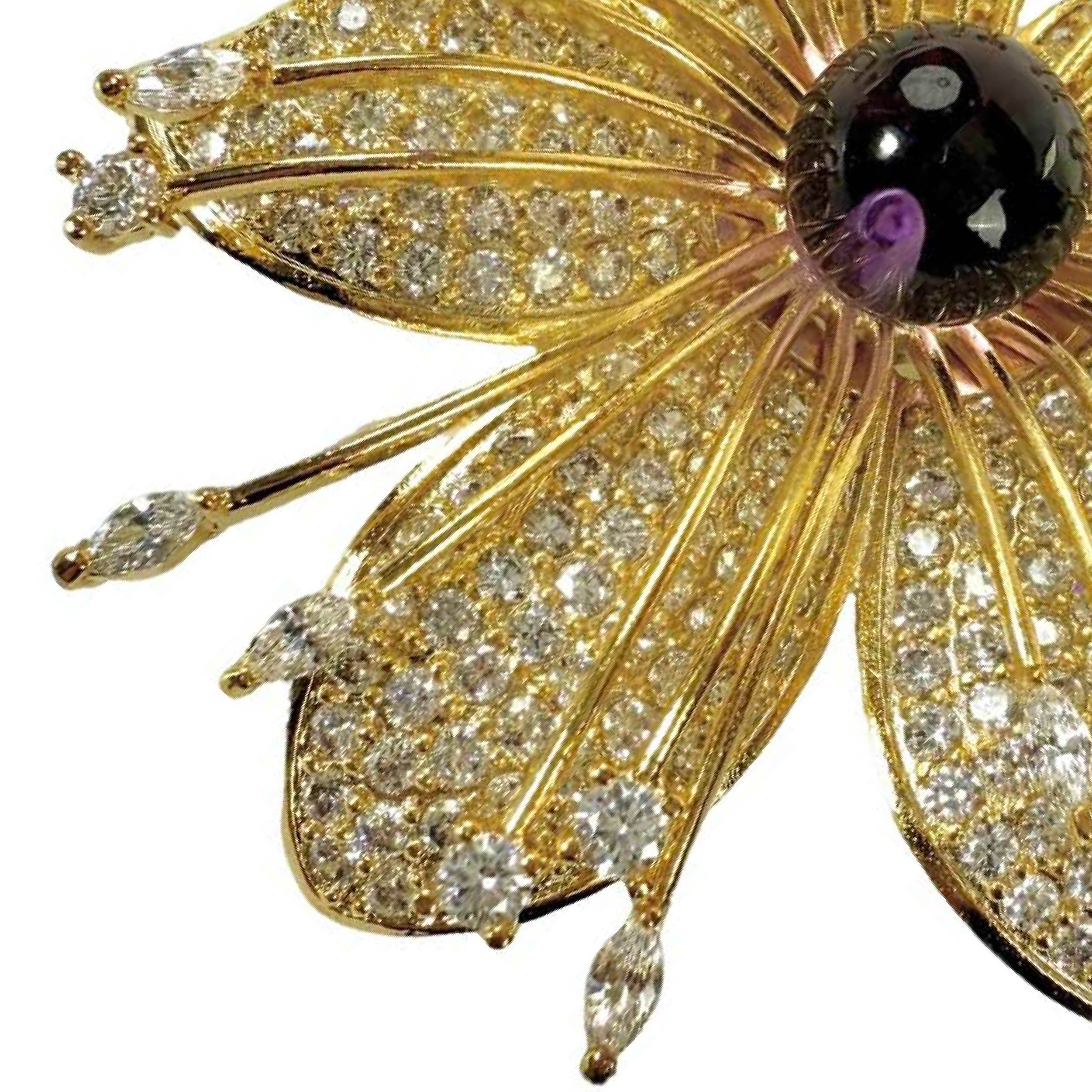 Shinecrys- amethyst brooch