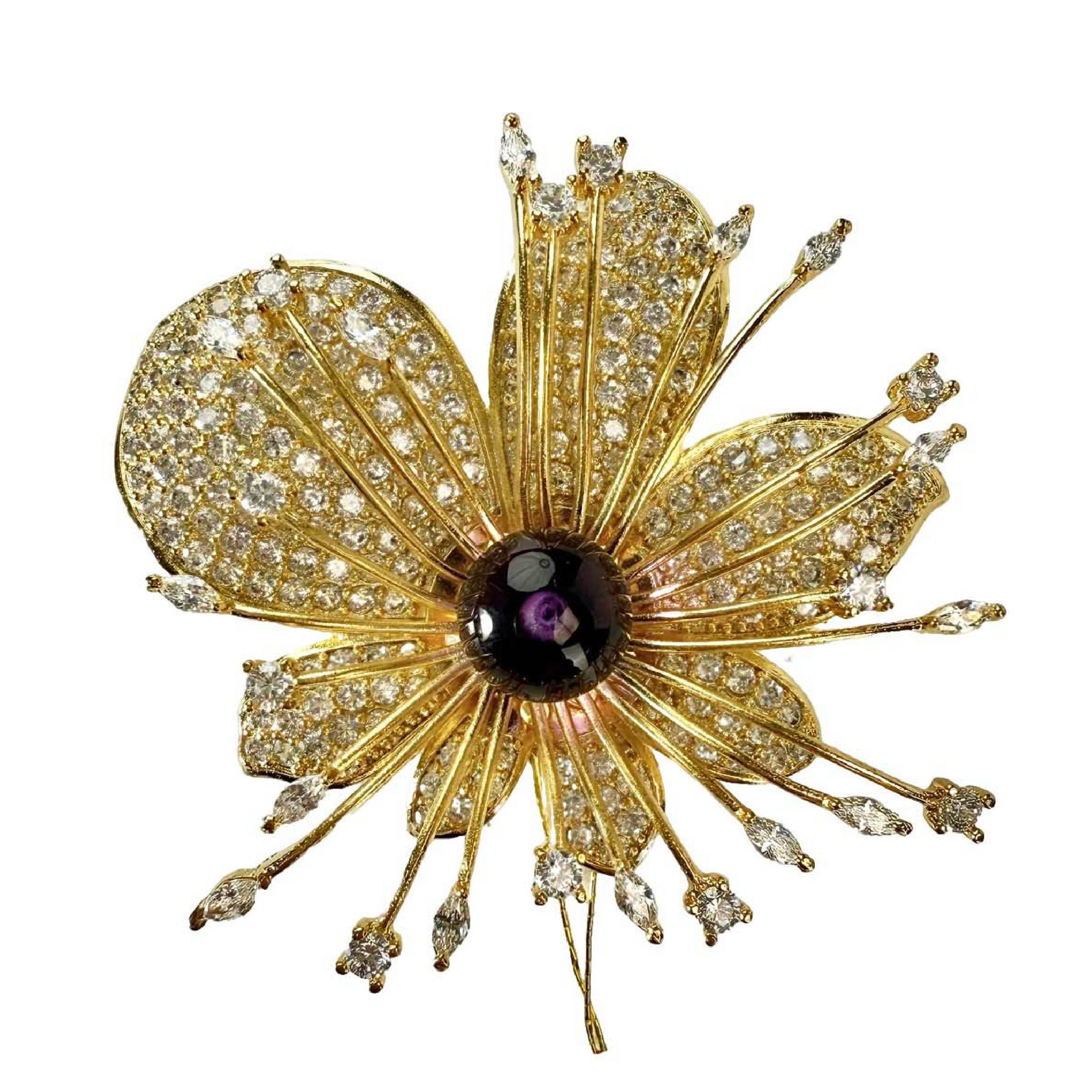 Shinecrys- amethyst brooch