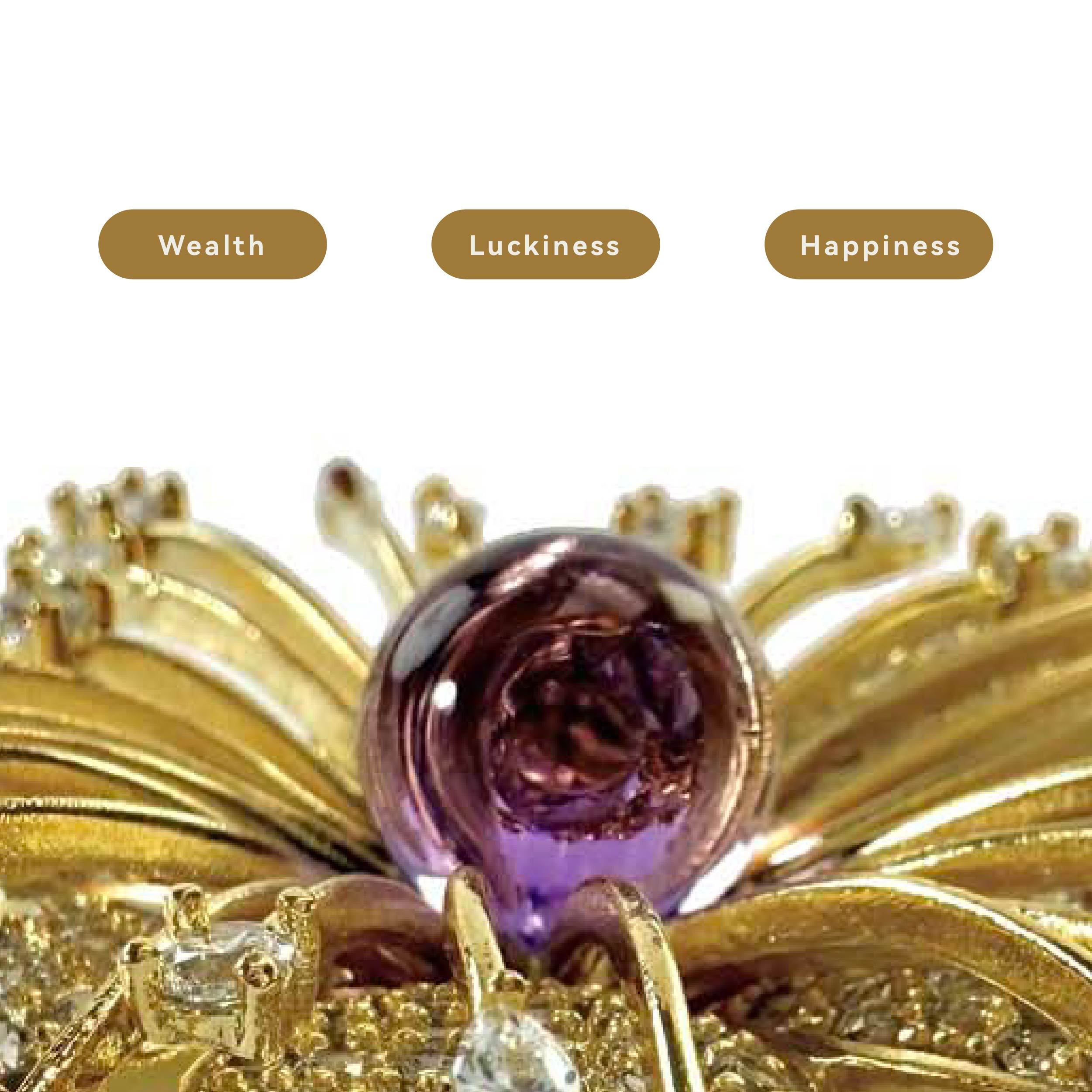 Shinecrys- amethyst brooch