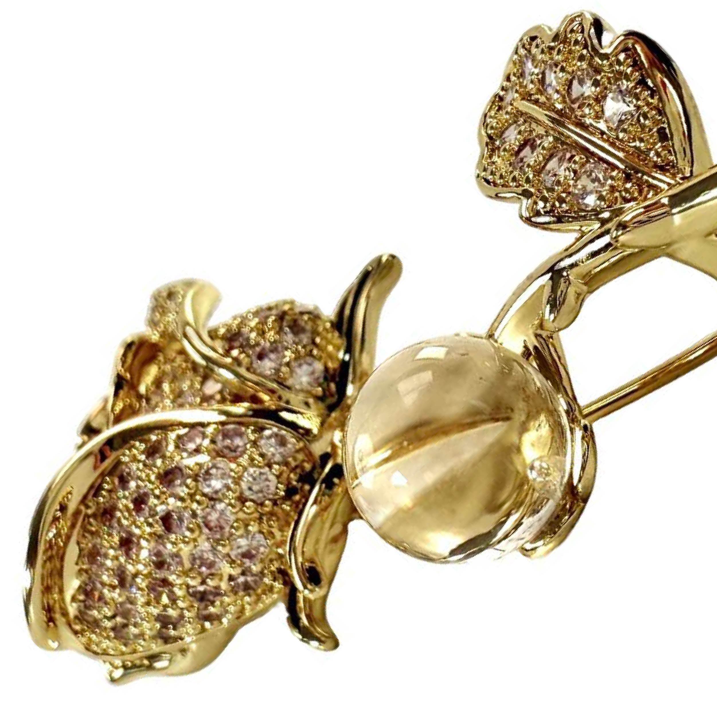 Shinecrys- amethyst brooch