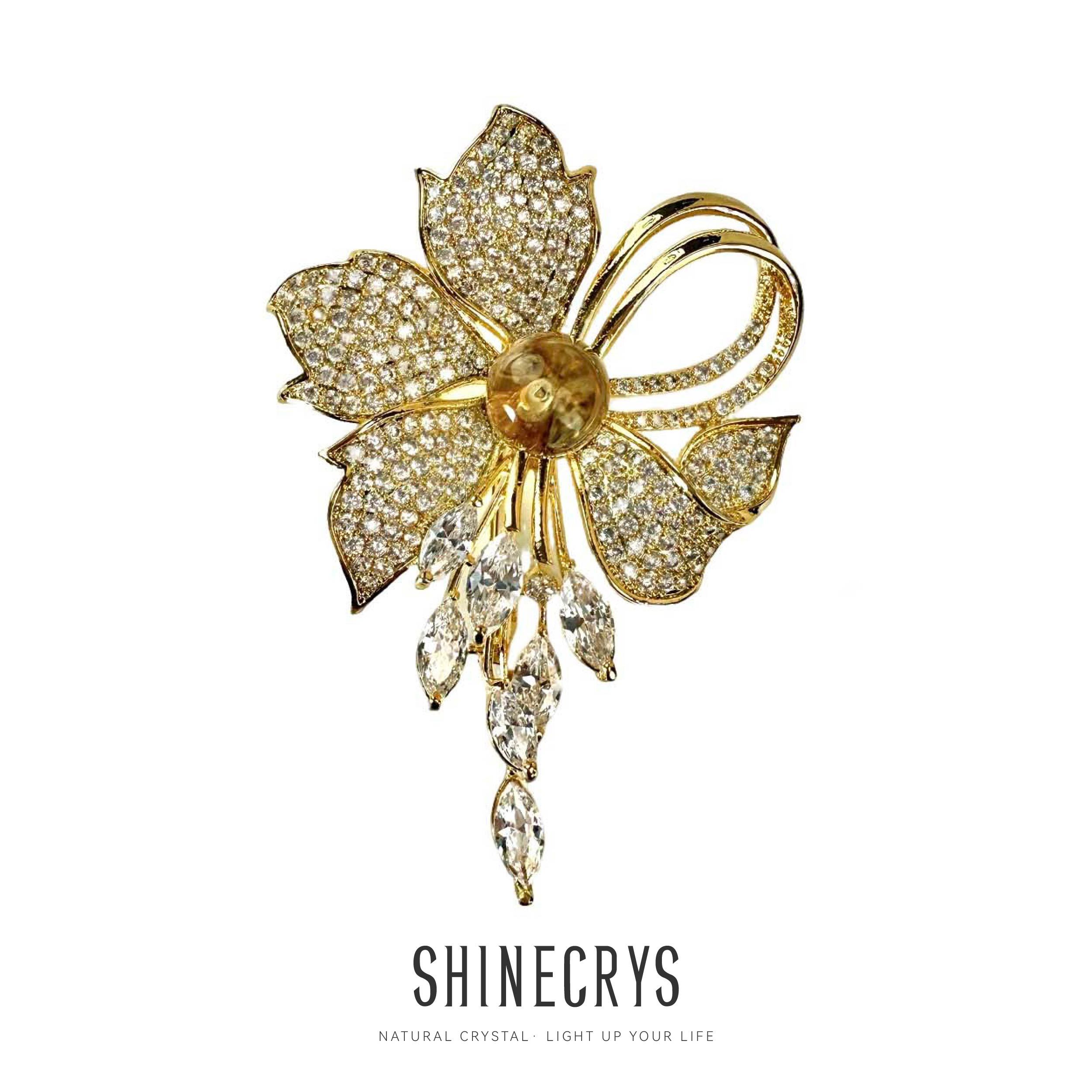 Shinecrys- citrine brooch
