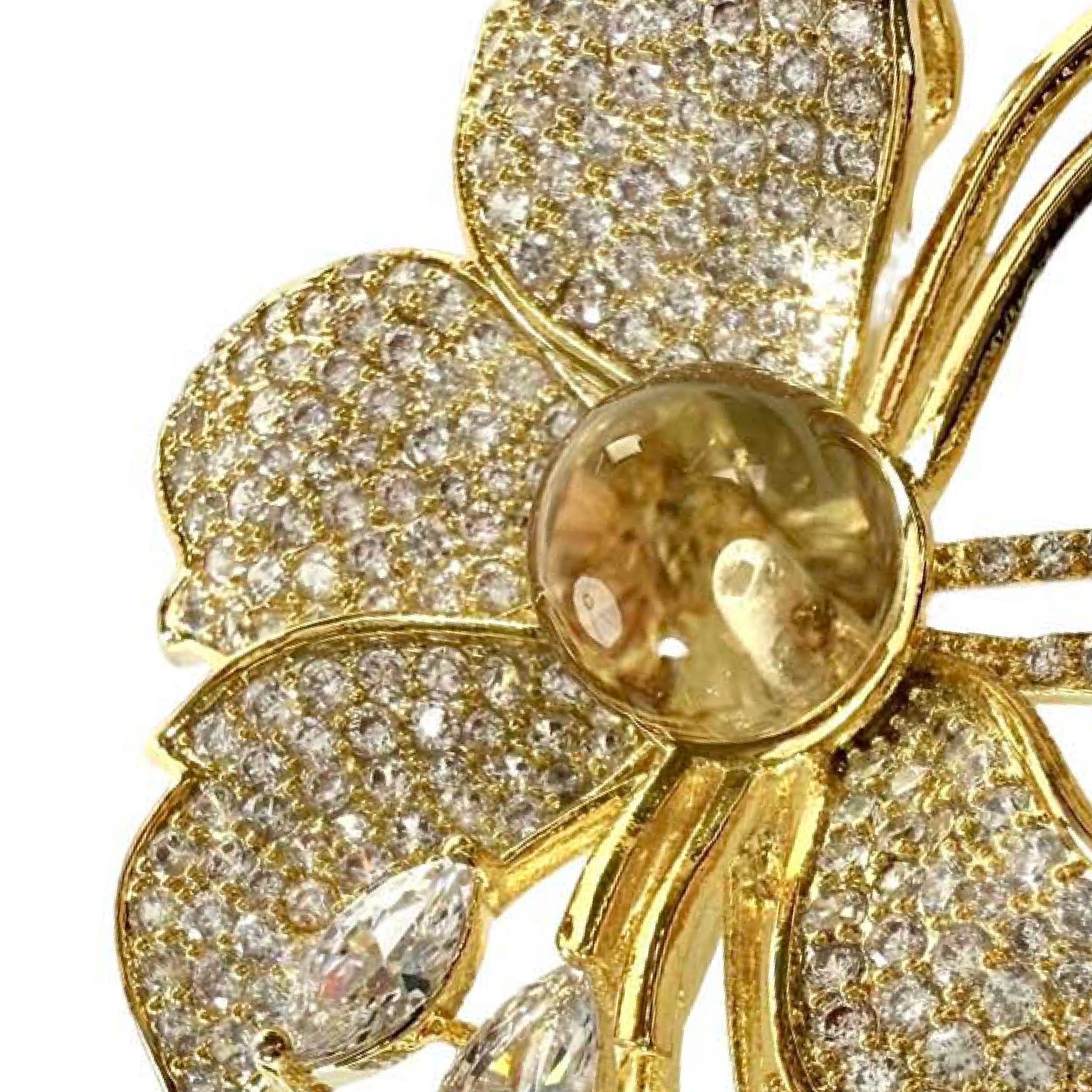 Shinecrys- citrine brooch