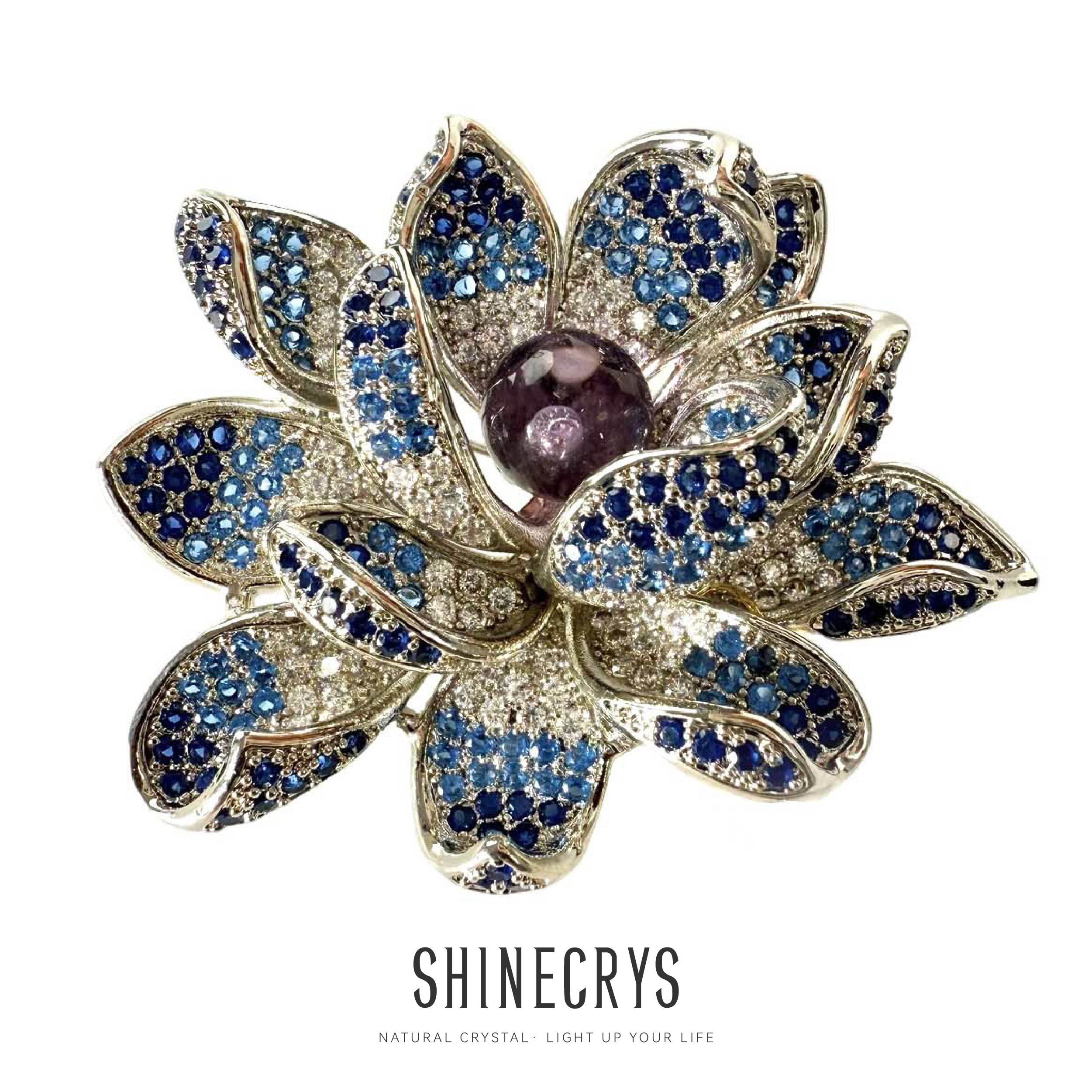 Shinecrys- amethyst brooch