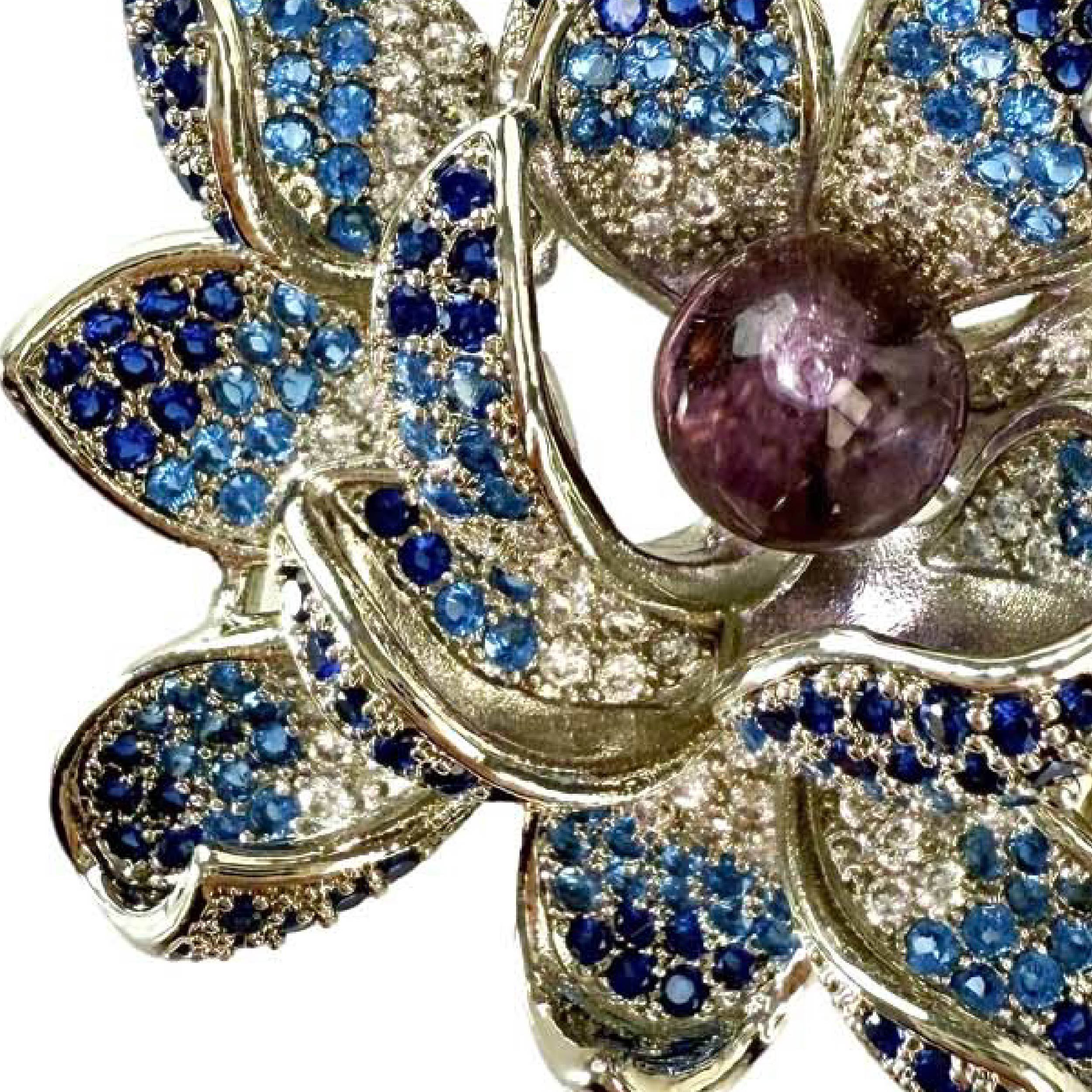 Shinecrys- amethyst brooch