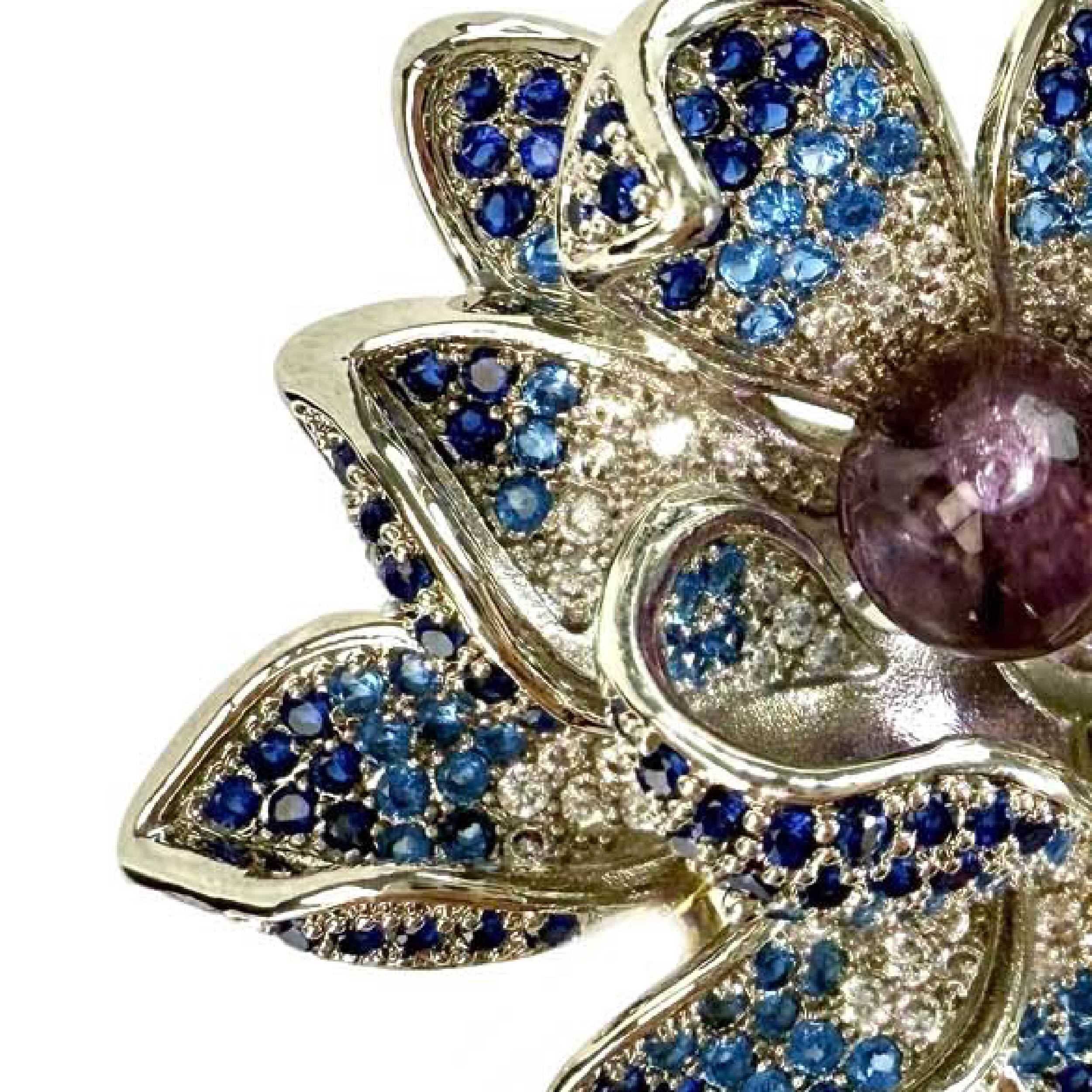 Shinecrys- amethyst brooch