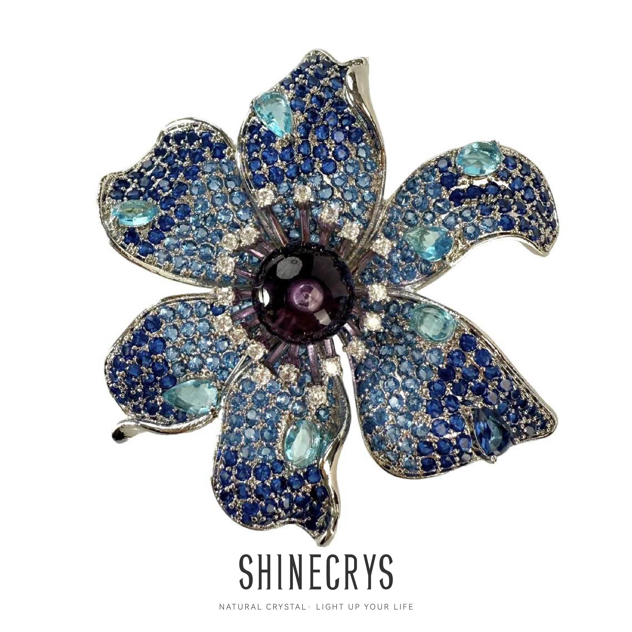 Shinecrys- amethyst brooch