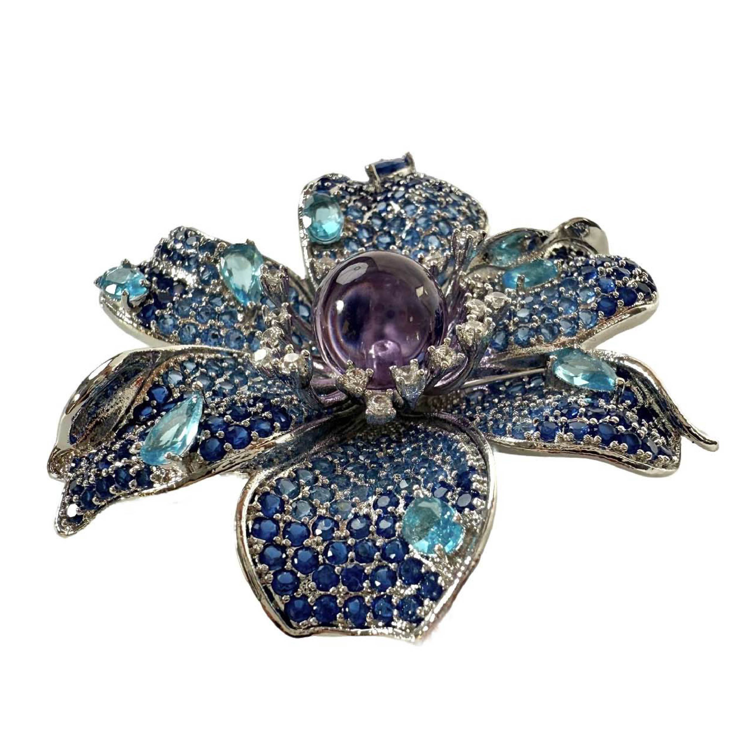 Shinecrys- amethyst brooch