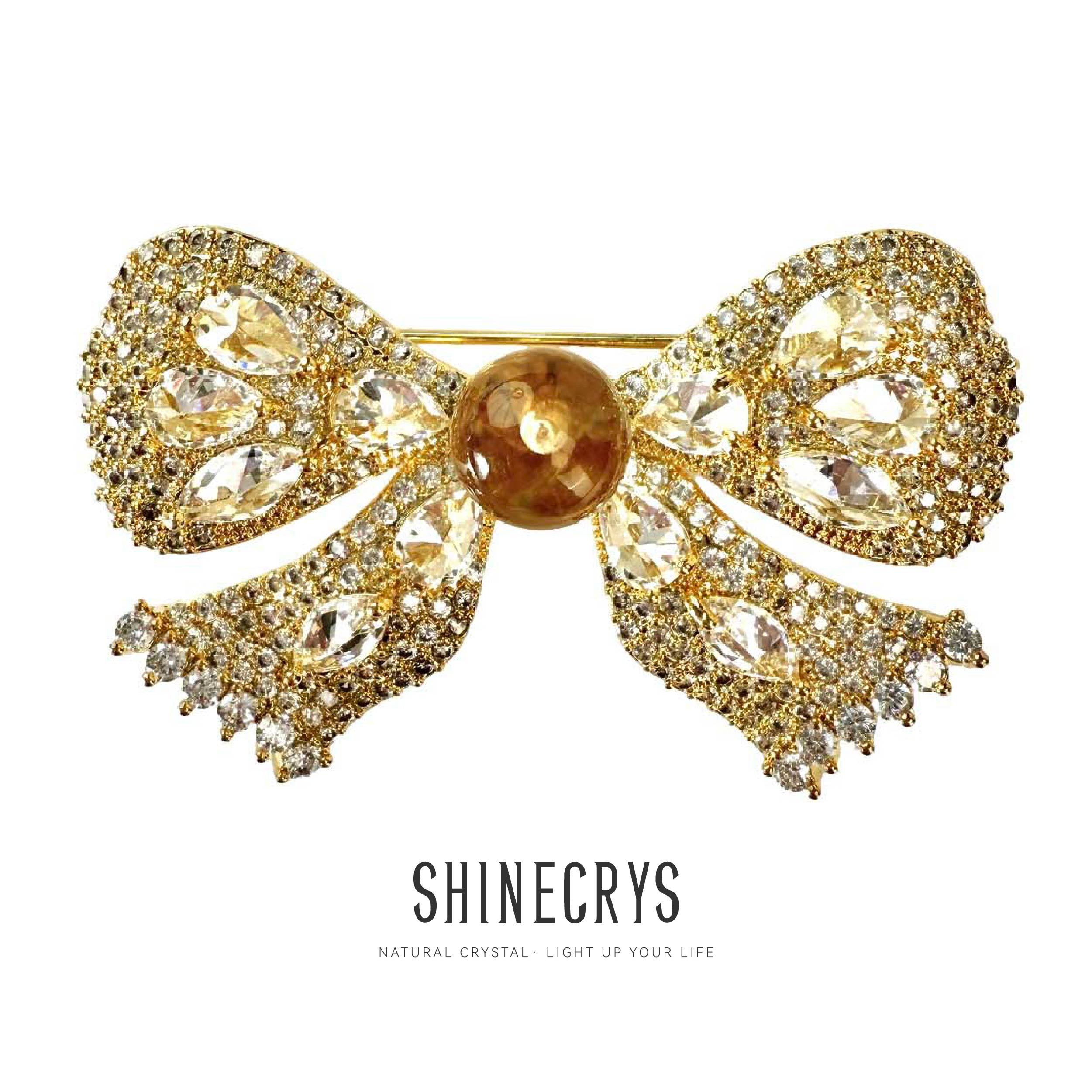 Shinecrys- citrine brooch