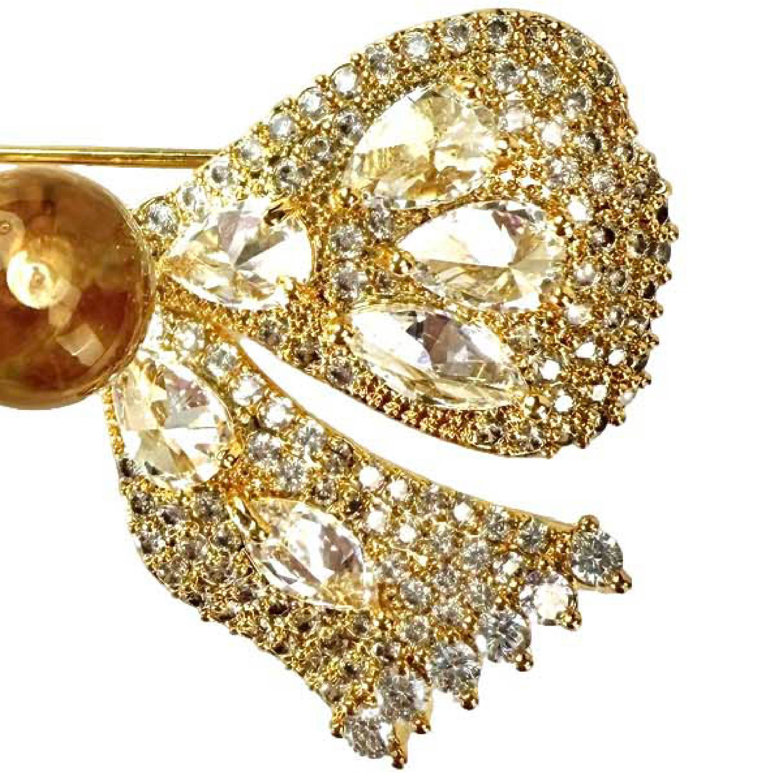 Shinecrys- citrine brooch