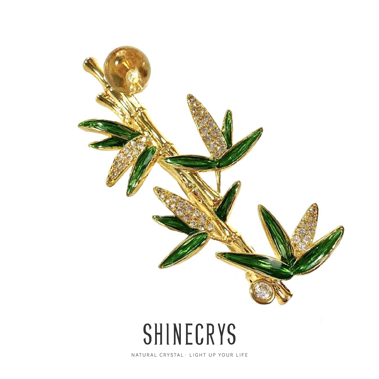 Shinecrys- citrine  brooch