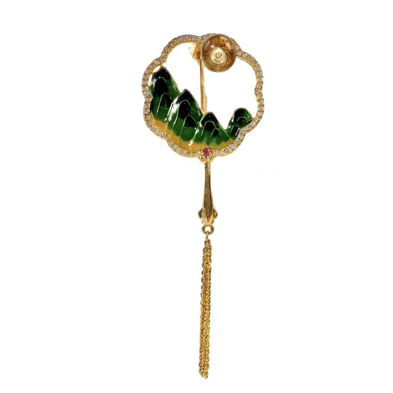Shinecrys- citrine  brooch