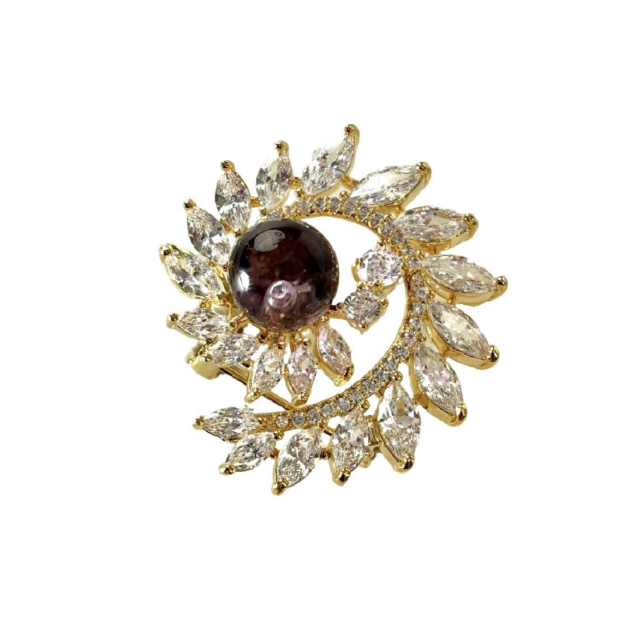 Shinecrys- amethyst  brooch
