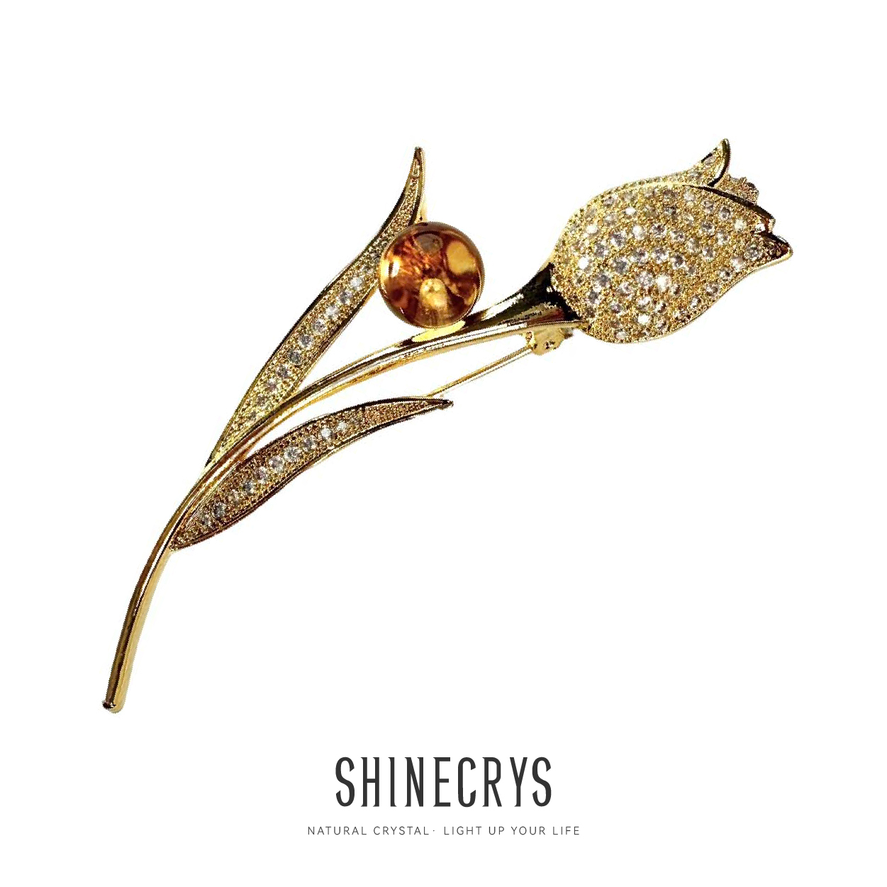 Shinecrys- citrine   brooch