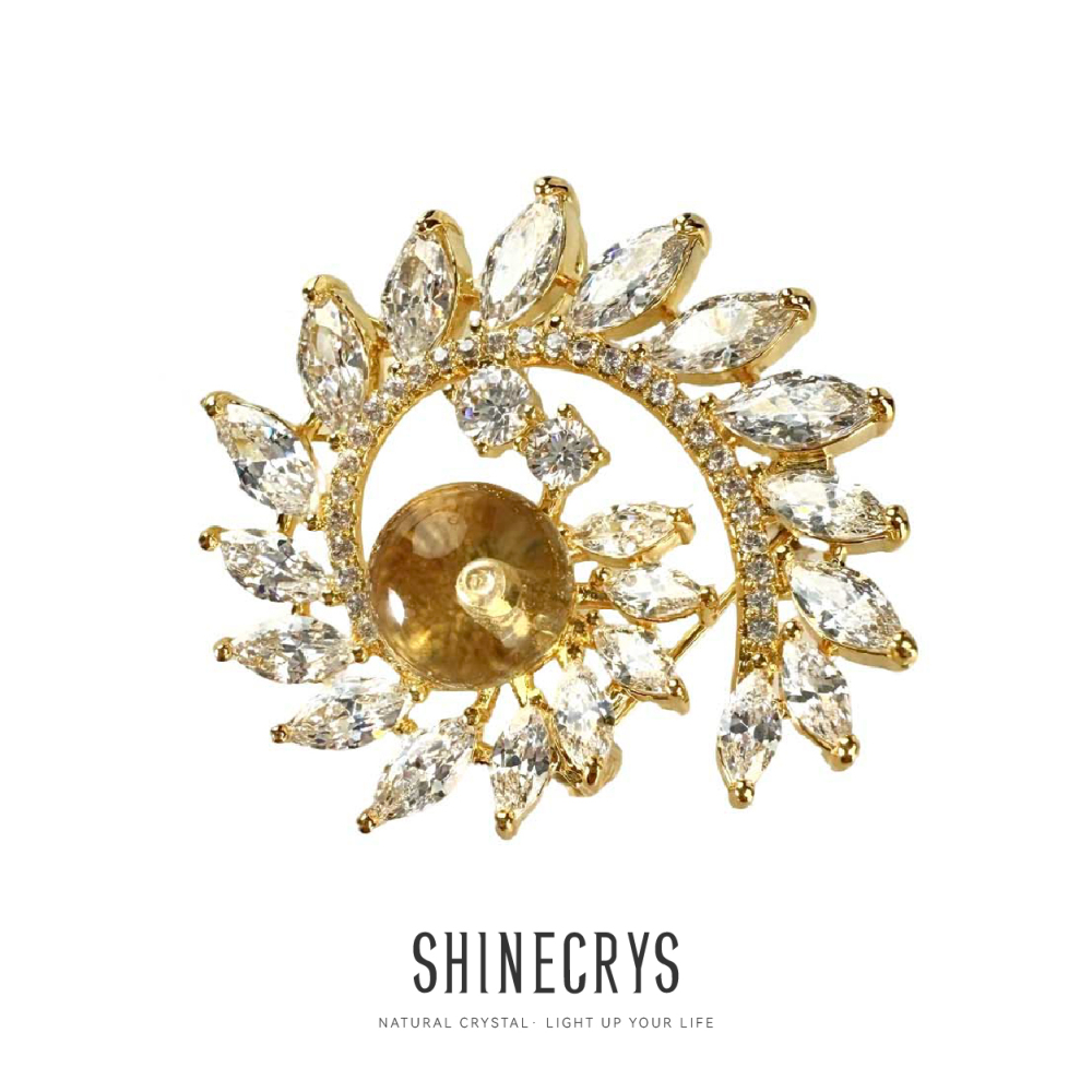 Shinecrys- citrine   brooch