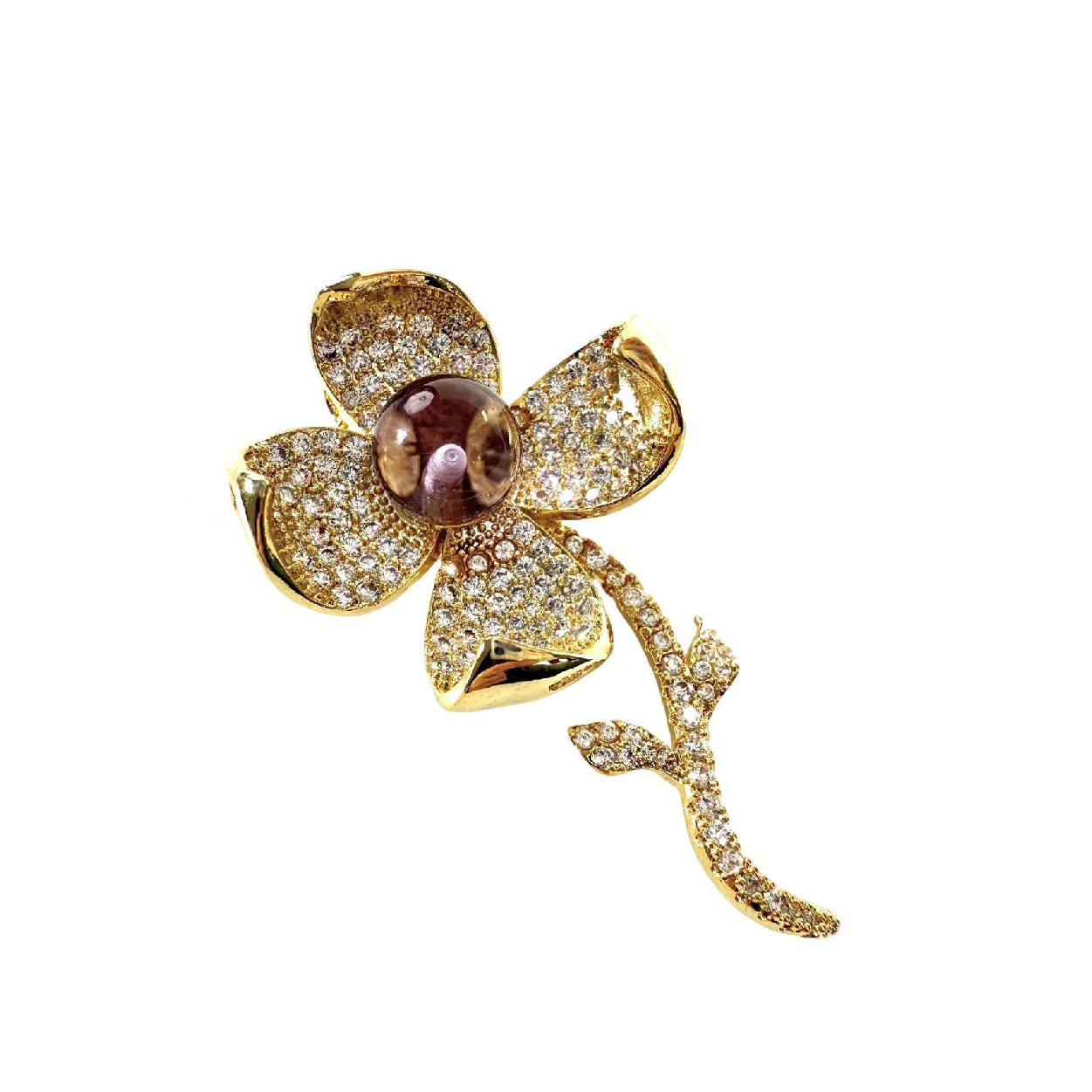 Shinecrys- amethyst brooch
