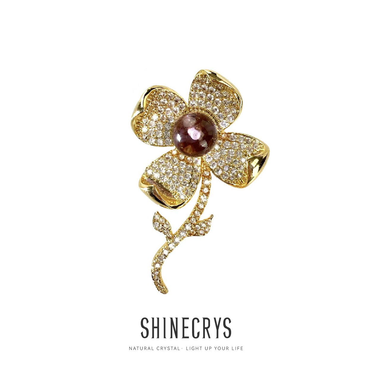 Shinecrys- amethyst brooch