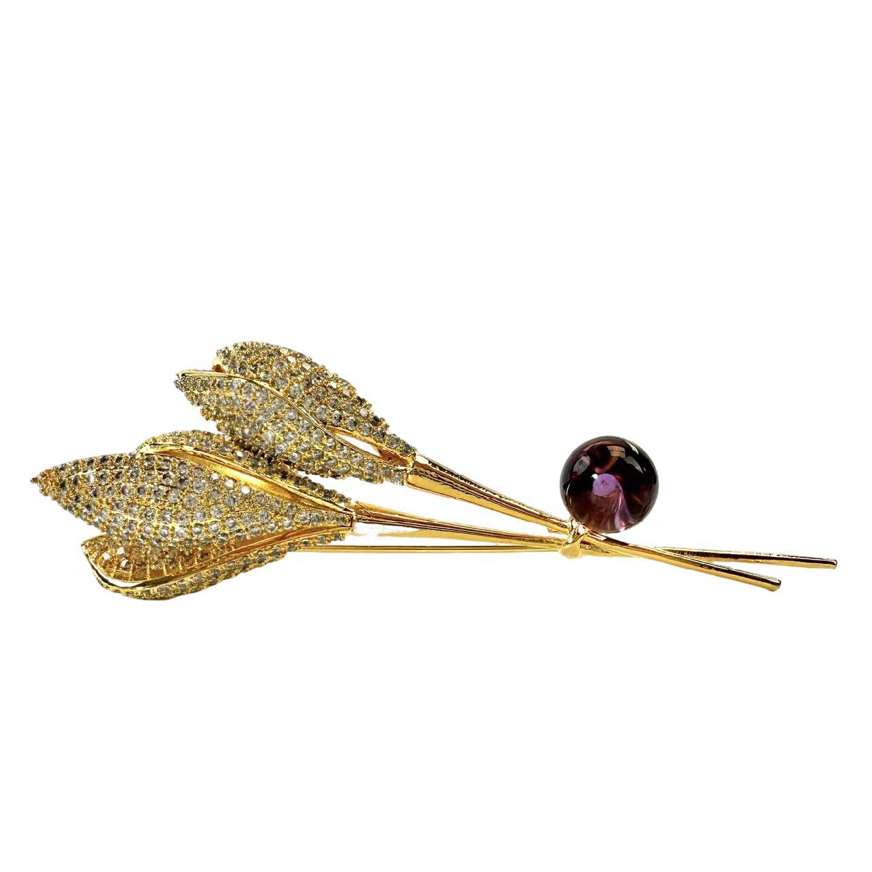 Shinecrys- amethyst brooch