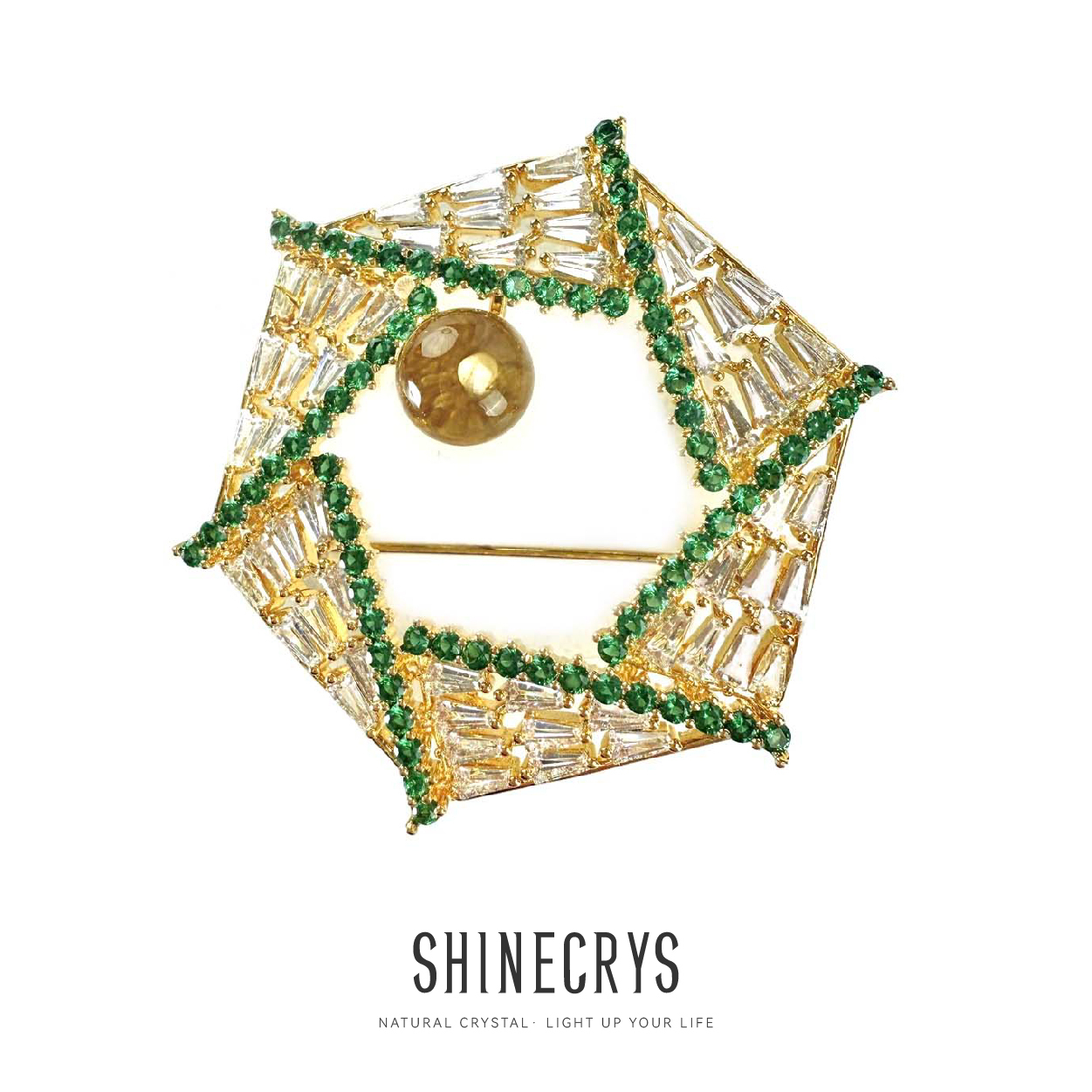 Shinecrys-  citrine brooch