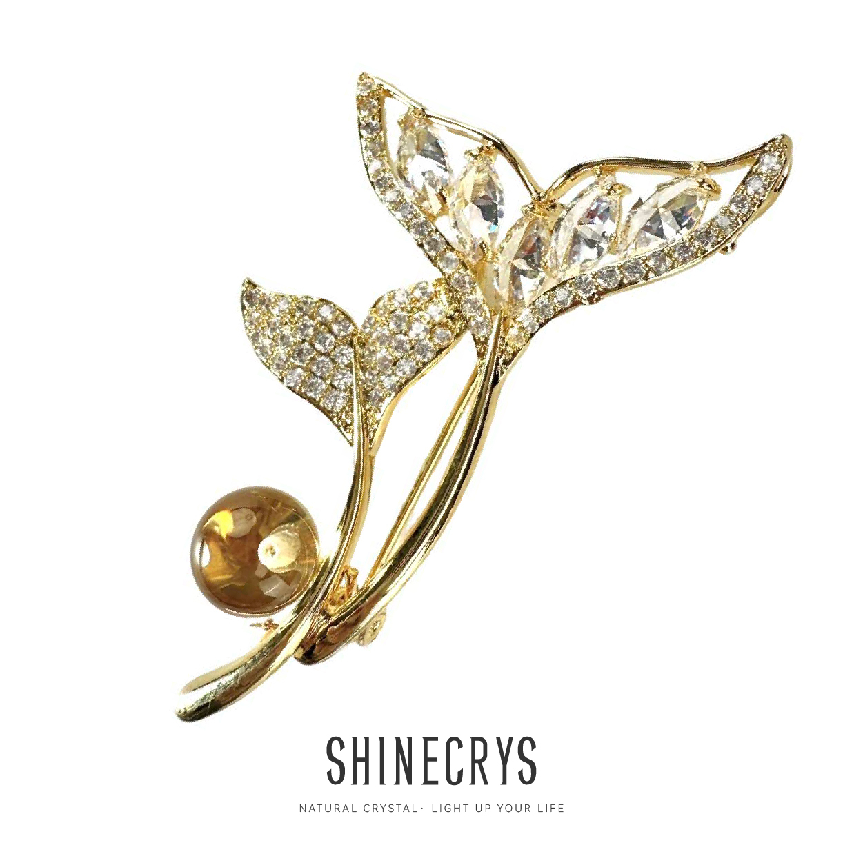 Shinecrys-  citrine brooch