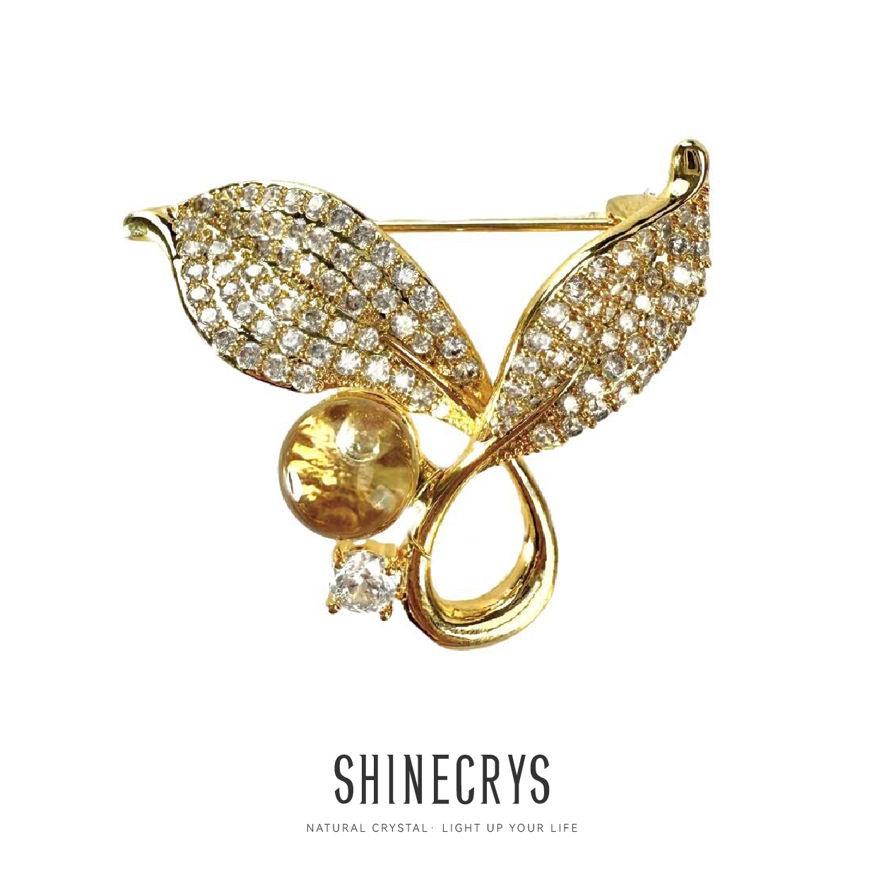 Shinecrys-  citrine brooch