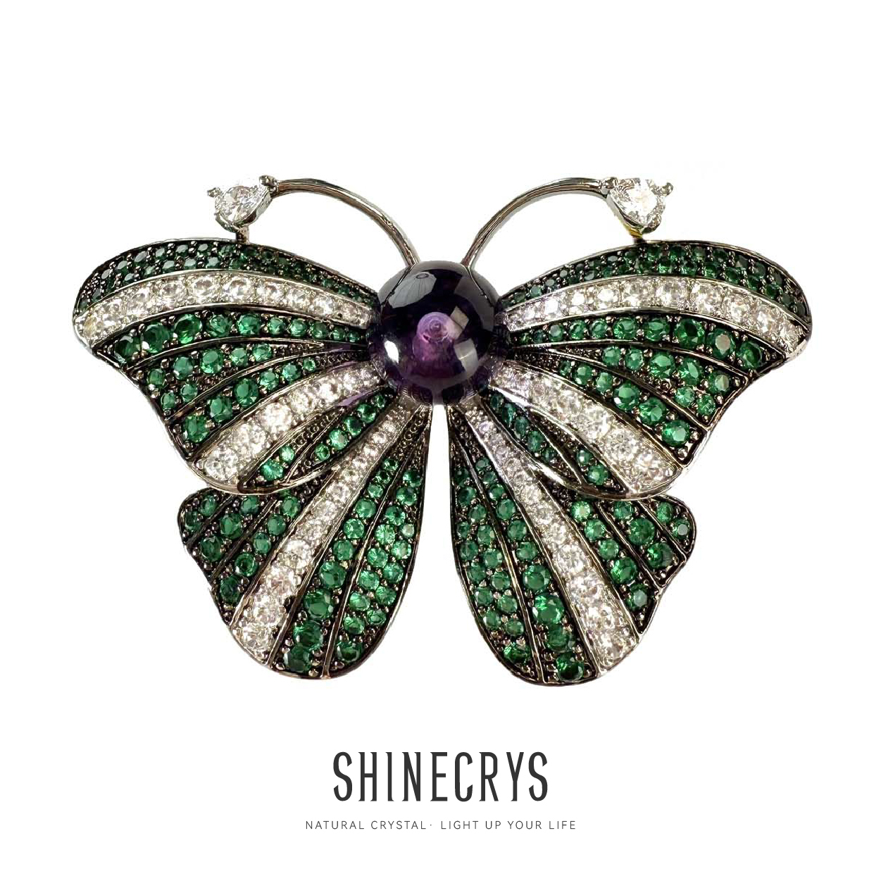 Shinecrys- amethyst brooch