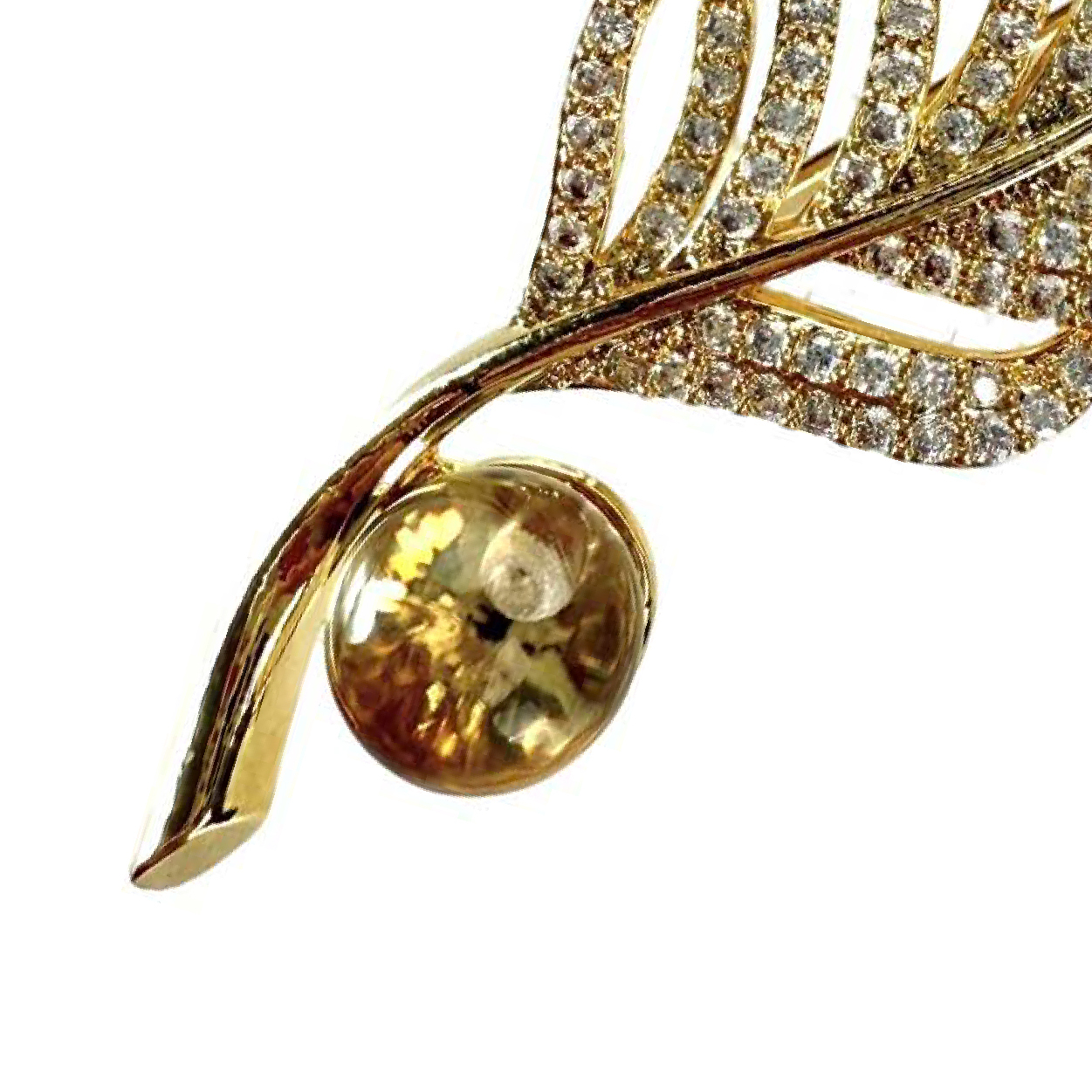Shinecrys- citrine  brooch