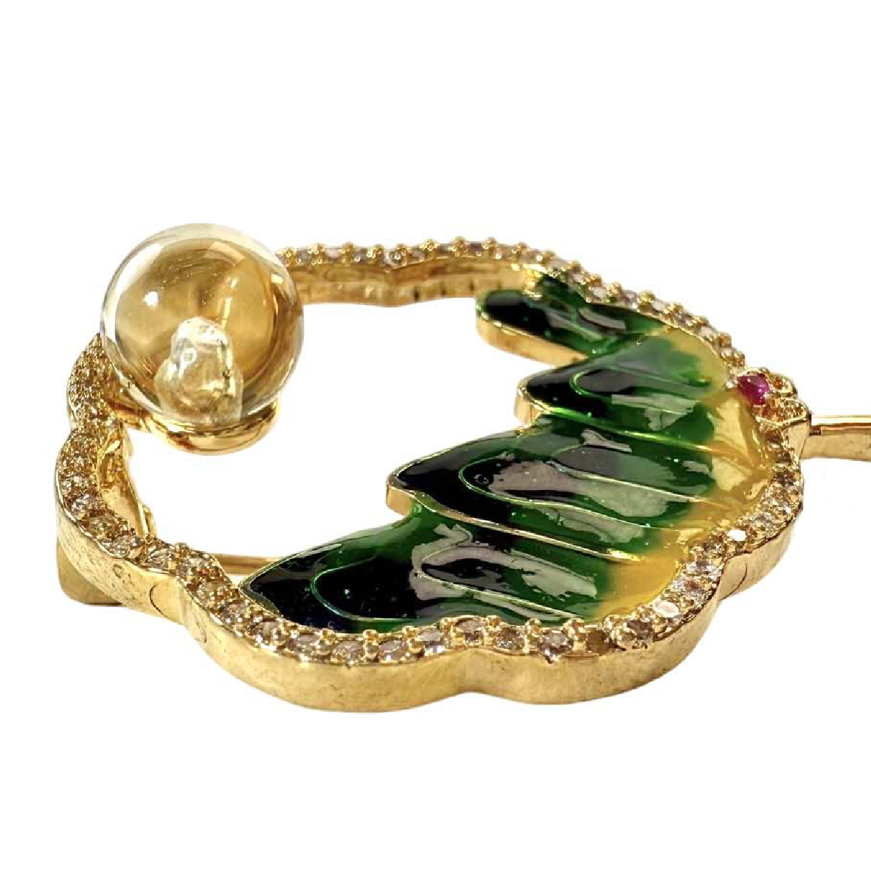 Shinecrys- citrine  brooch