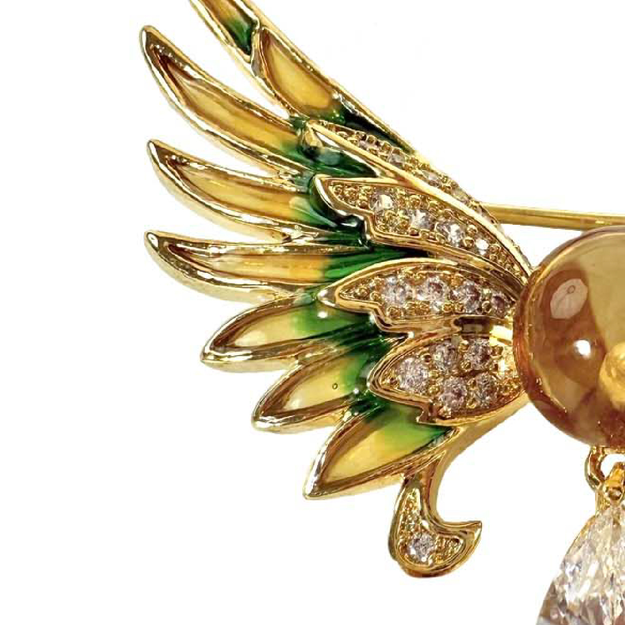 Shinecrys- citrine  brooch