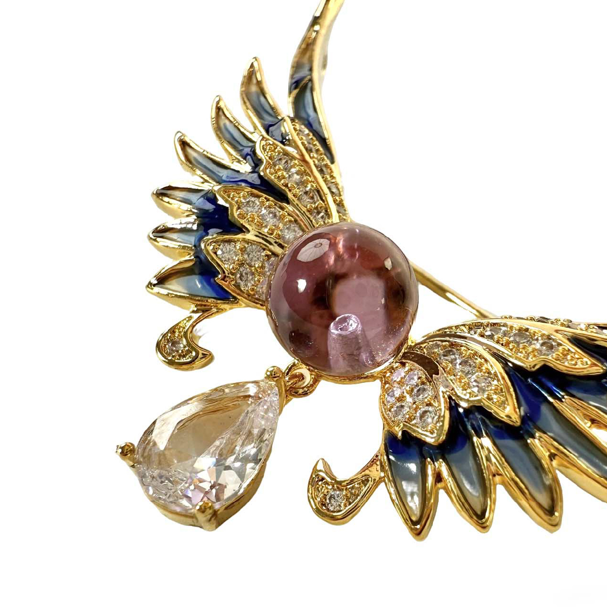 Shinecrys- amethyst  brooch