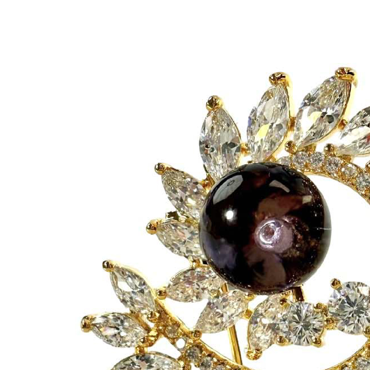 Shinecrys- amethyst  brooch