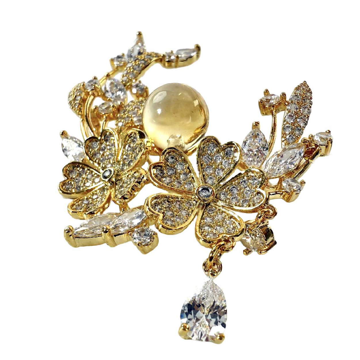 Shinecrys- citrine   brooch