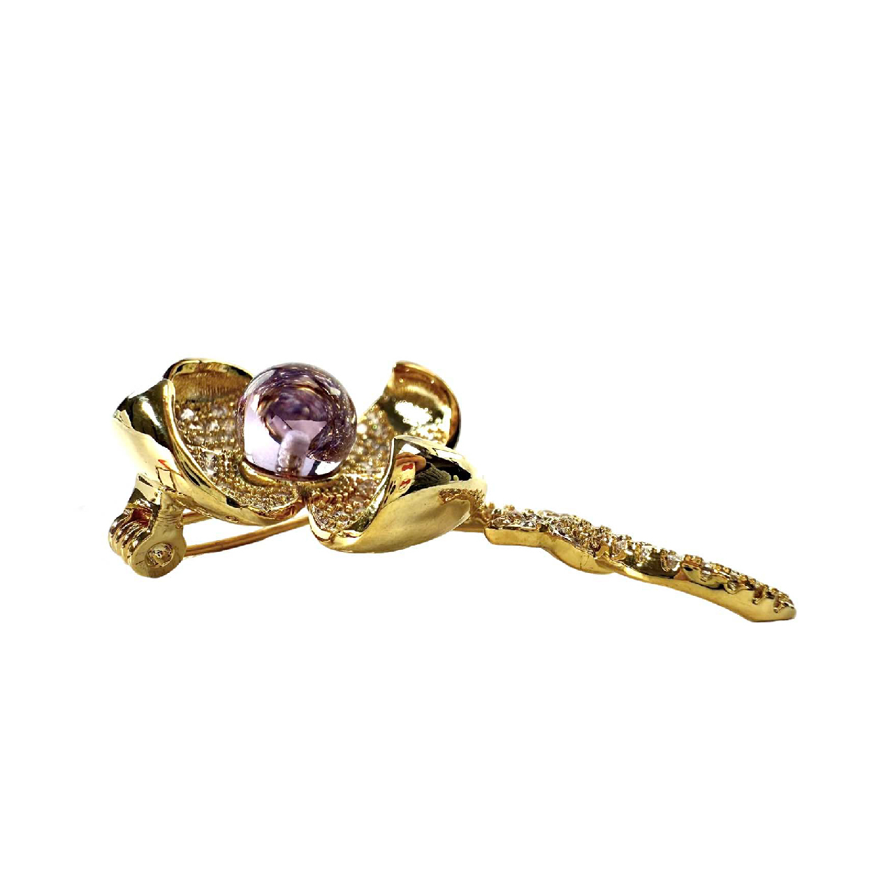 Shinecrys- amethyst brooch