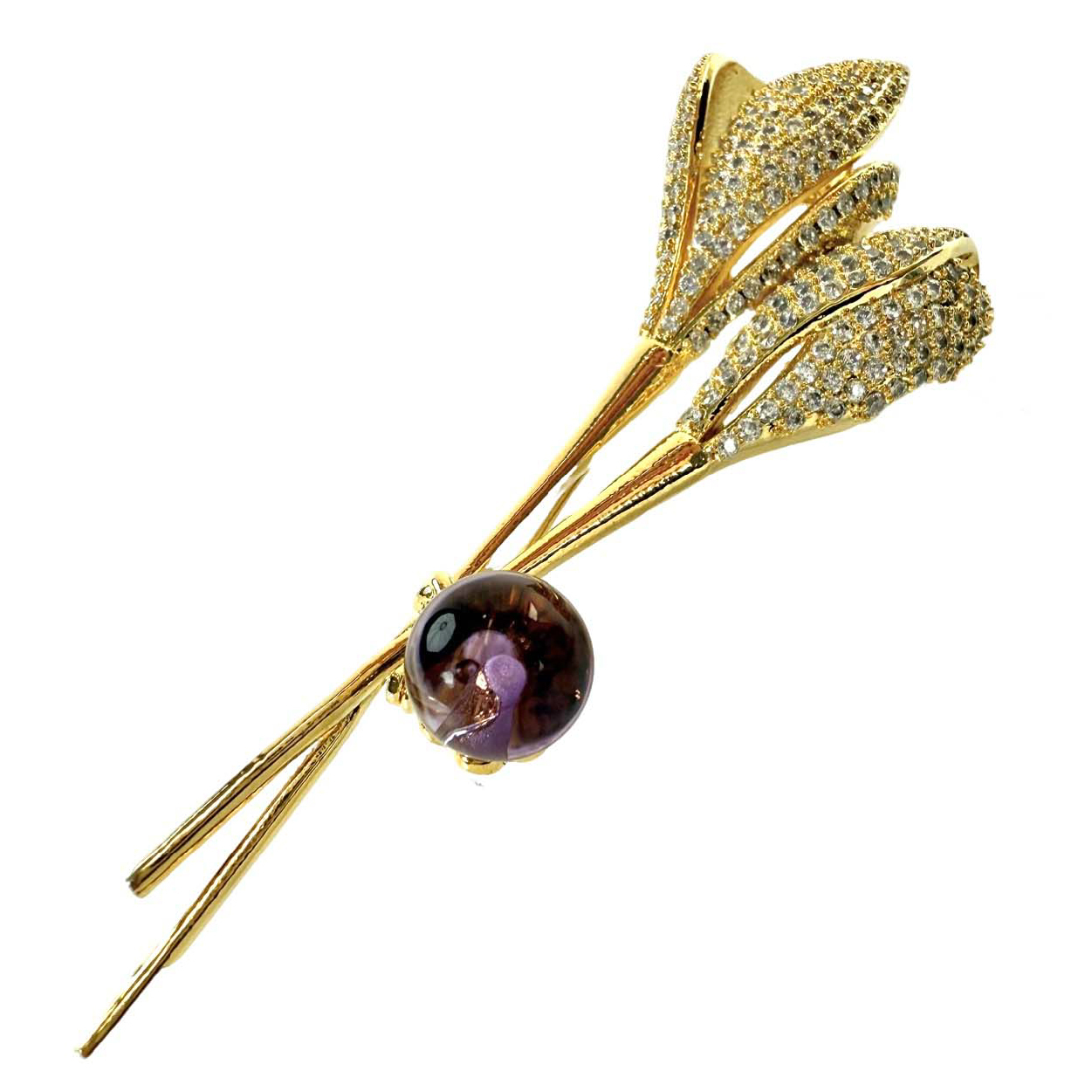 Shinecrys- amethyst brooch