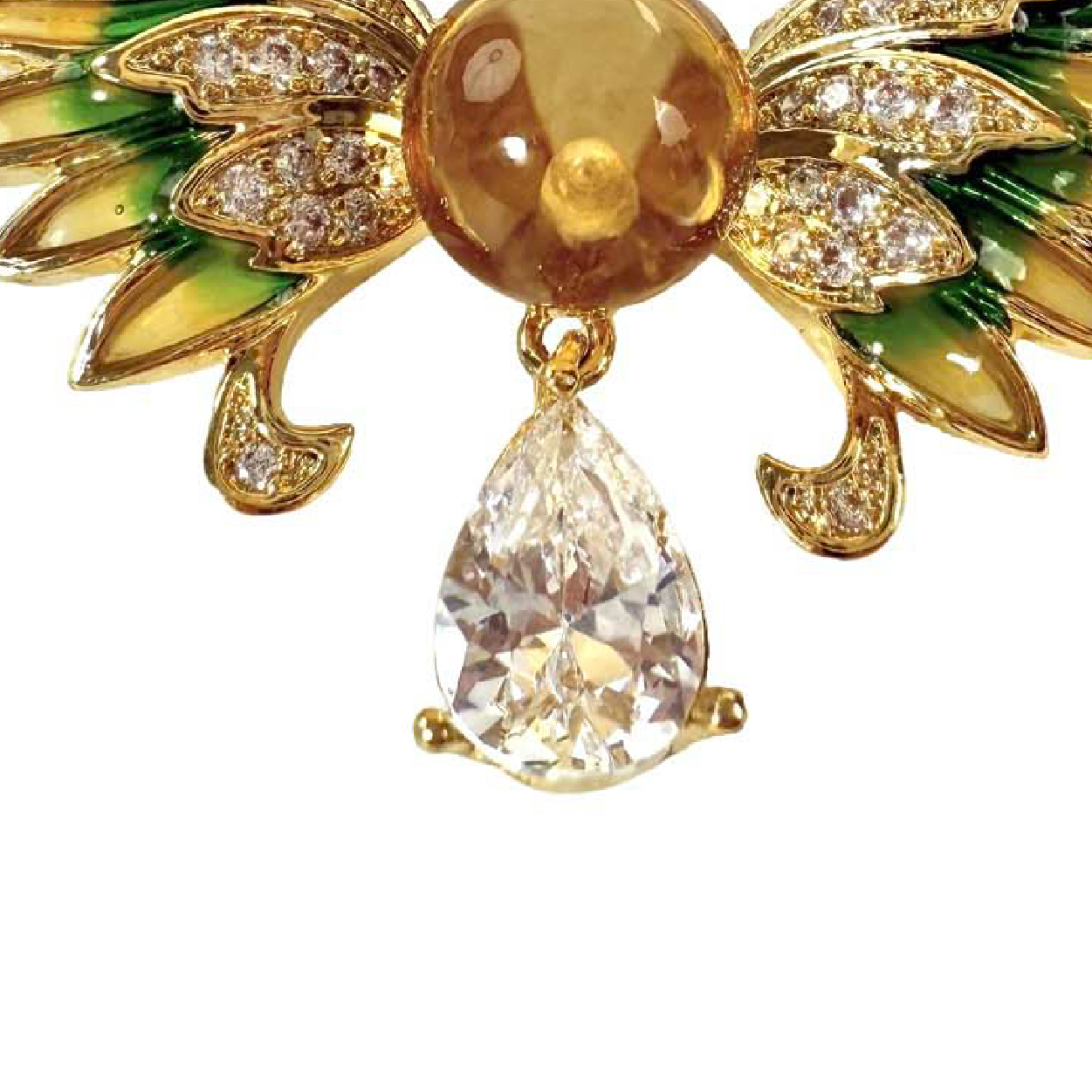 Shinecrys- citrine  brooch